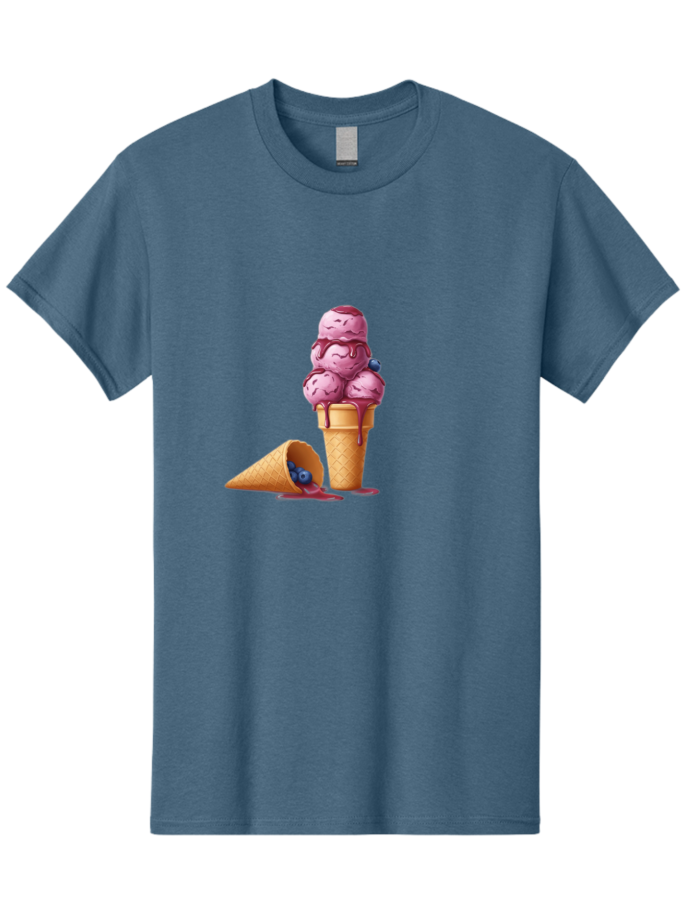 Blueberry-Ice-Cream Men'S Graphic Tee, 100% Cotton, Comfortable Casual Summer Wear, Machine Washable, Vintage Camera, Old Camera, Antique Camera, Black Camera, Classic Photography, Photography Equipment, Nostalgic Device, Film Camera, Baj338
