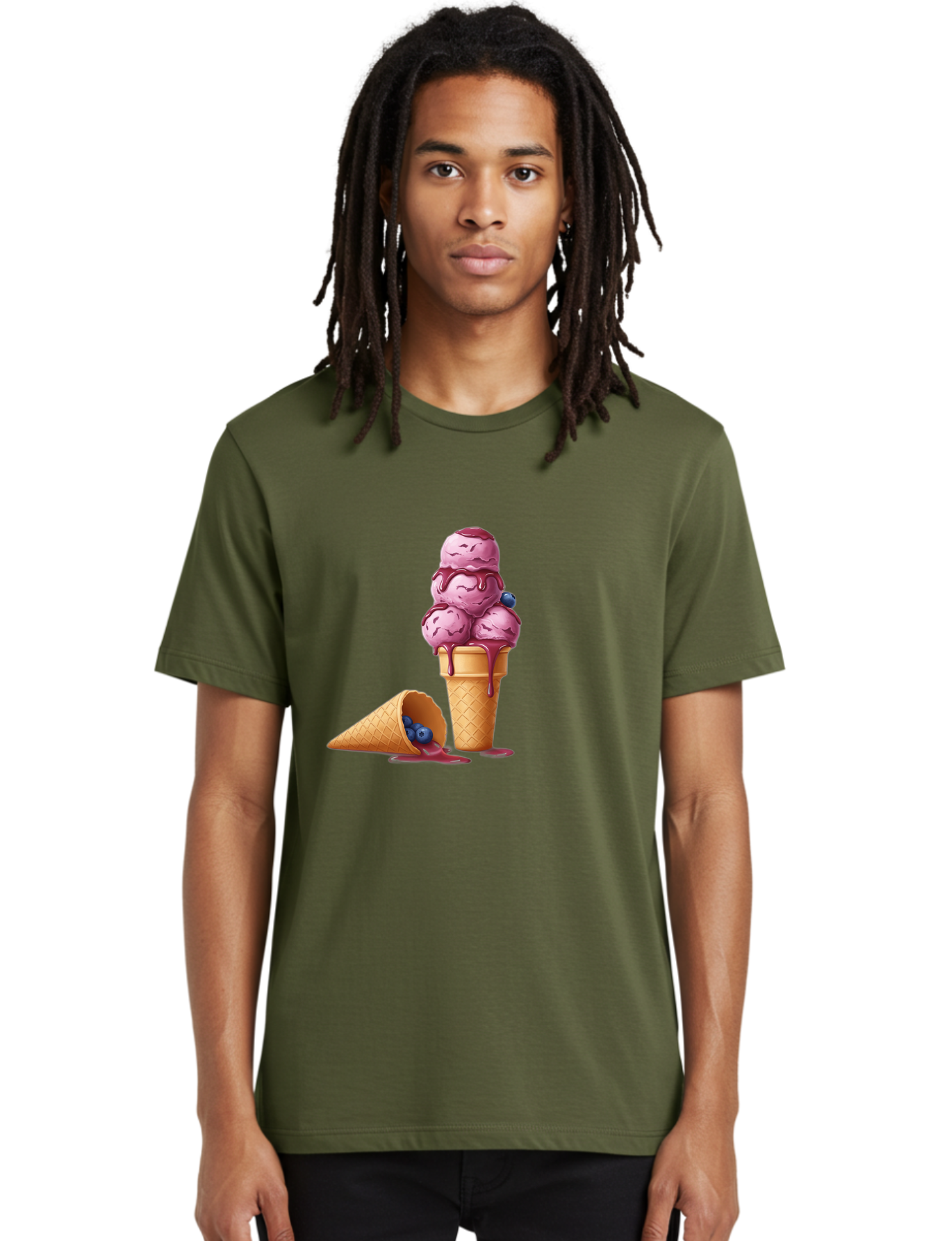 Blueberry-Ice-Cream Men'S Graphic Tee, 100% Cotton, Comfortable Casual Summer Wear, Machine Washable, Vintage Camera, Old Camera, Antique Camera, Black Camera, Classic Photography, Photography Equipment, Nostalgic Device, Film Camera, Baj338