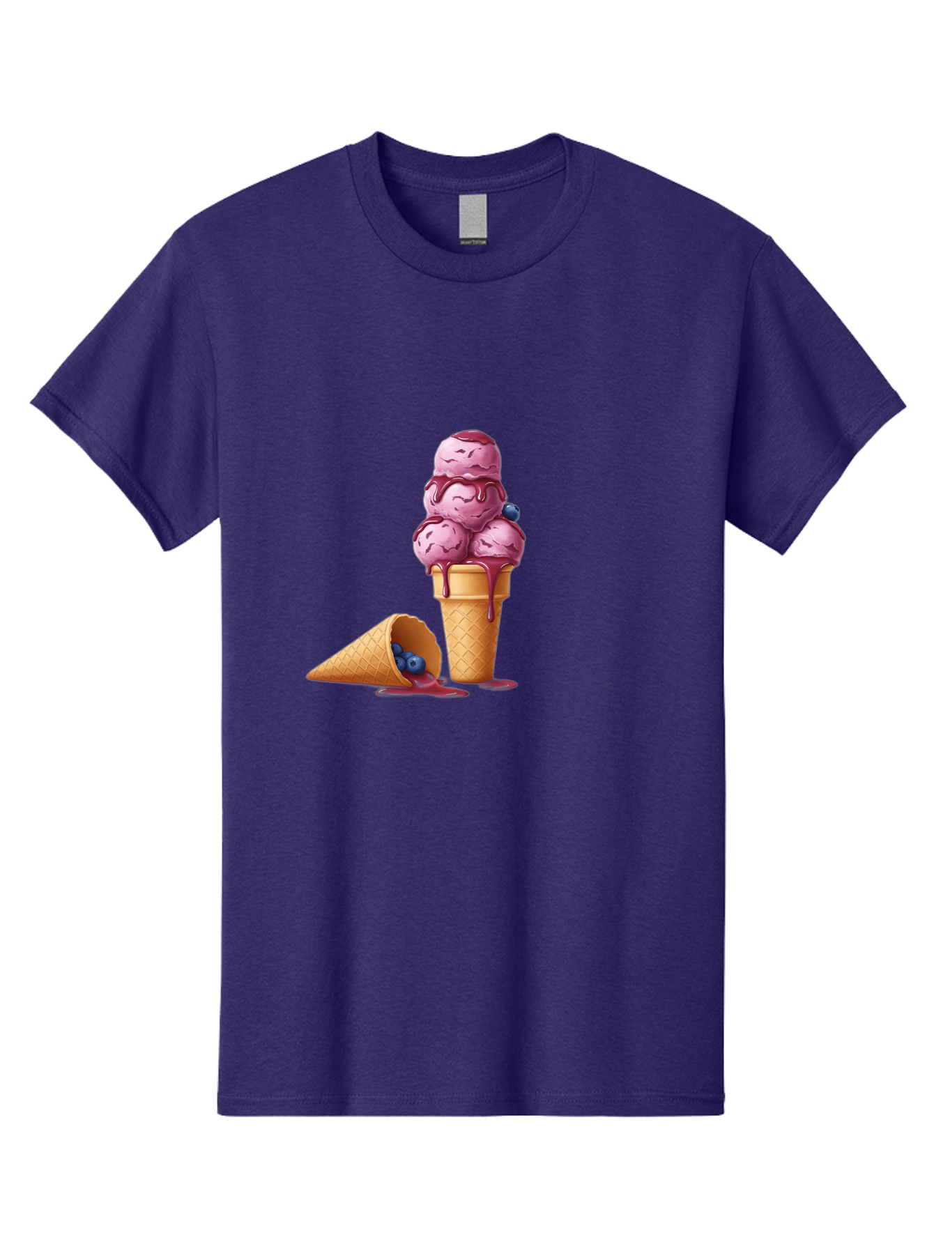 Blueberry-Ice-Cream Men'S Graphic Tee, 100% Cotton, Comfortable Casual Summer Wear, Machine Washable, Vintage Camera, Old Camera, Antique Camera, Black Camera, Classic Photography, Photography Equipment, Nostalgic Device, Film Camera, Baj338