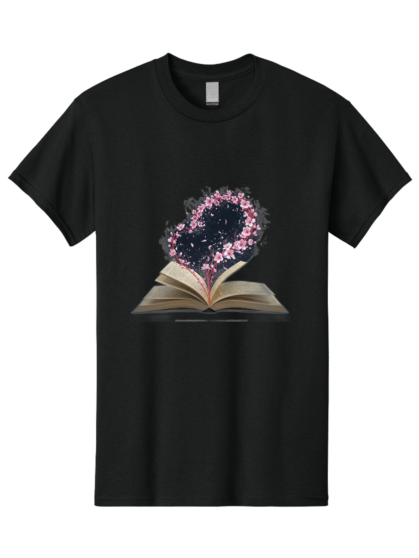 Book-With-Cherry-Blossom-Tree Men'S Graphic Tee, 100% Cotton, Comfortable Casual Summer Wear, Machine Washable, Vintage Camera, Old Camera, Antique Camera, Black Camera, Classic Photography, Photography Equipment, Nostalgic Device, Baj339