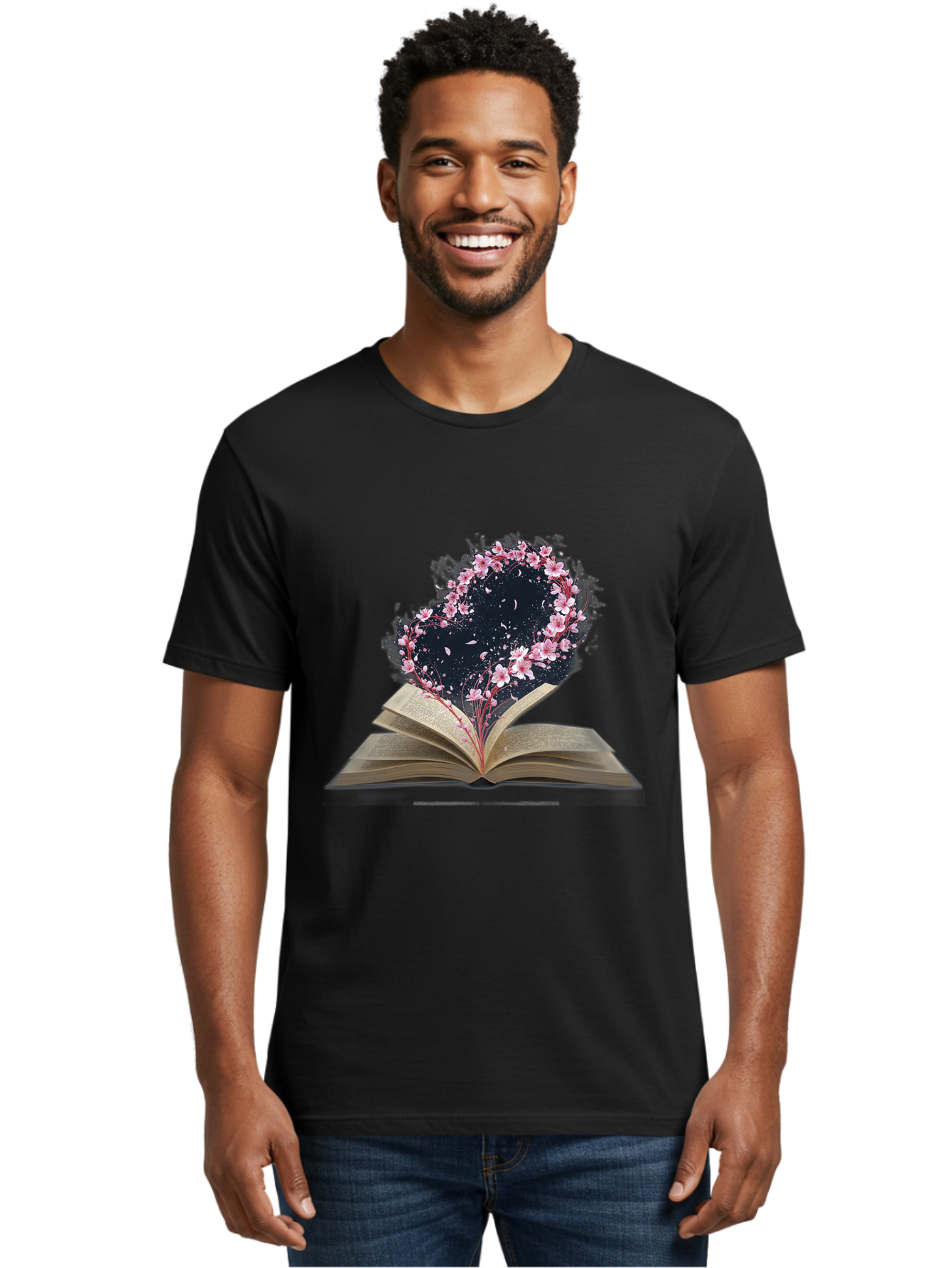 Book-With-Cherry-Blossom-Tree Men'S Graphic Tee, 100% Cotton, Comfortable Casual Summer Wear, Machine Washable, Vintage Camera, Old Camera, Antique Camera, Black Camera, Classic Photography, Photography Equipment, Nostalgic Device, Baj339