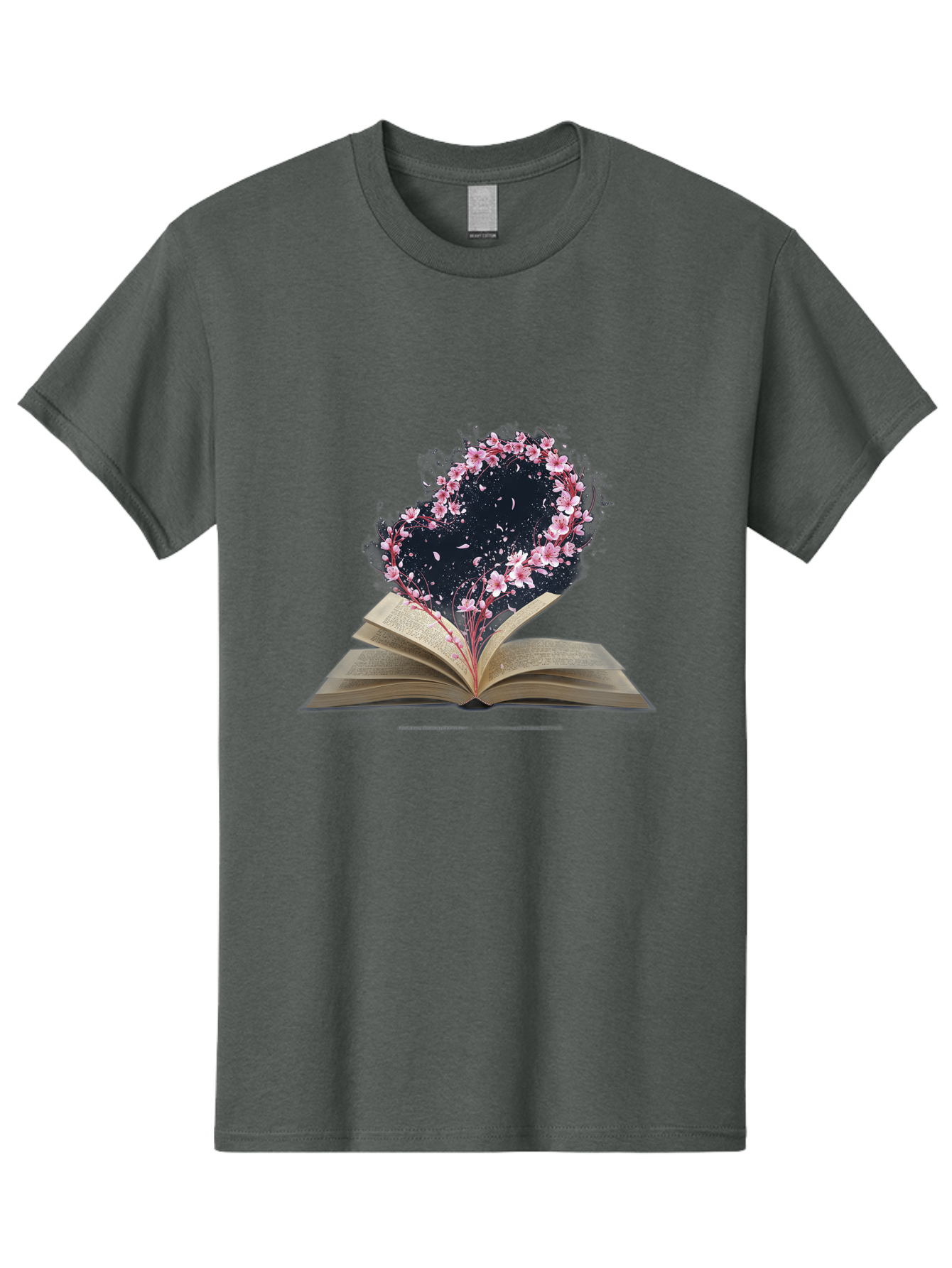 Book-With-Cherry-Blossom-Tree Men'S Graphic Tee, 100% Cotton, Comfortable Casual Summer Wear, Machine Washable, Vintage Camera, Old Camera, Antique Camera, Black Camera, Classic Photography, Photography Equipment, Nostalgic Device, Baj339