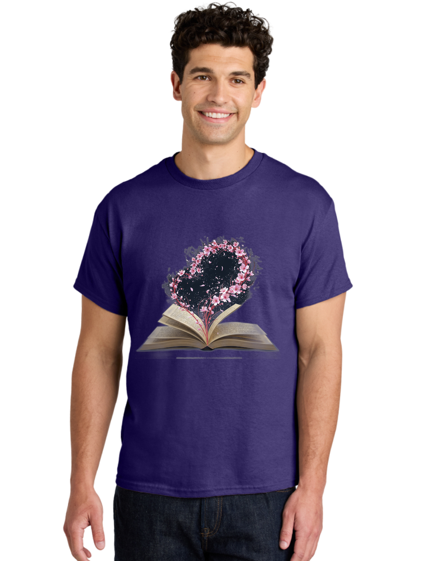 Book-With-Cherry-Blossom-Tree Men'S Graphic Tee, 100% Cotton, Comfortable Casual Summer Wear, Machine Washable, Vintage Camera, Old Camera, Antique Camera, Black Camera, Classic Photography, Photography Equipment, Nostalgic Device, Baj339