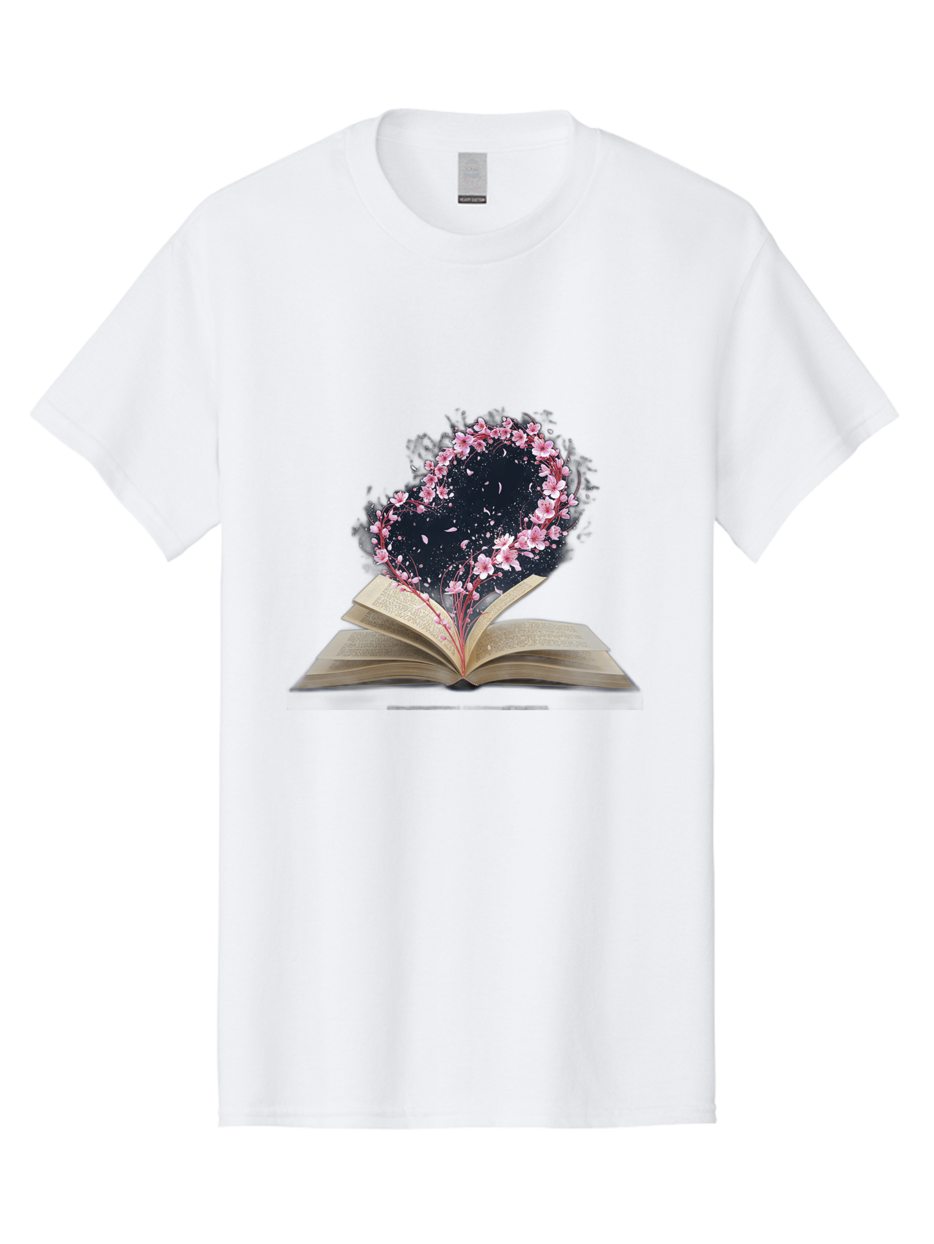 Book-With-Cherry-Blossom-Tree Men'S Graphic Tee, 100% Cotton, Comfortable Casual Summer Wear, Machine Washable, Vintage Camera, Old Camera, Antique Camera, Black Camera, Classic Photography, Photography Equipment, Nostalgic Device, Baj339