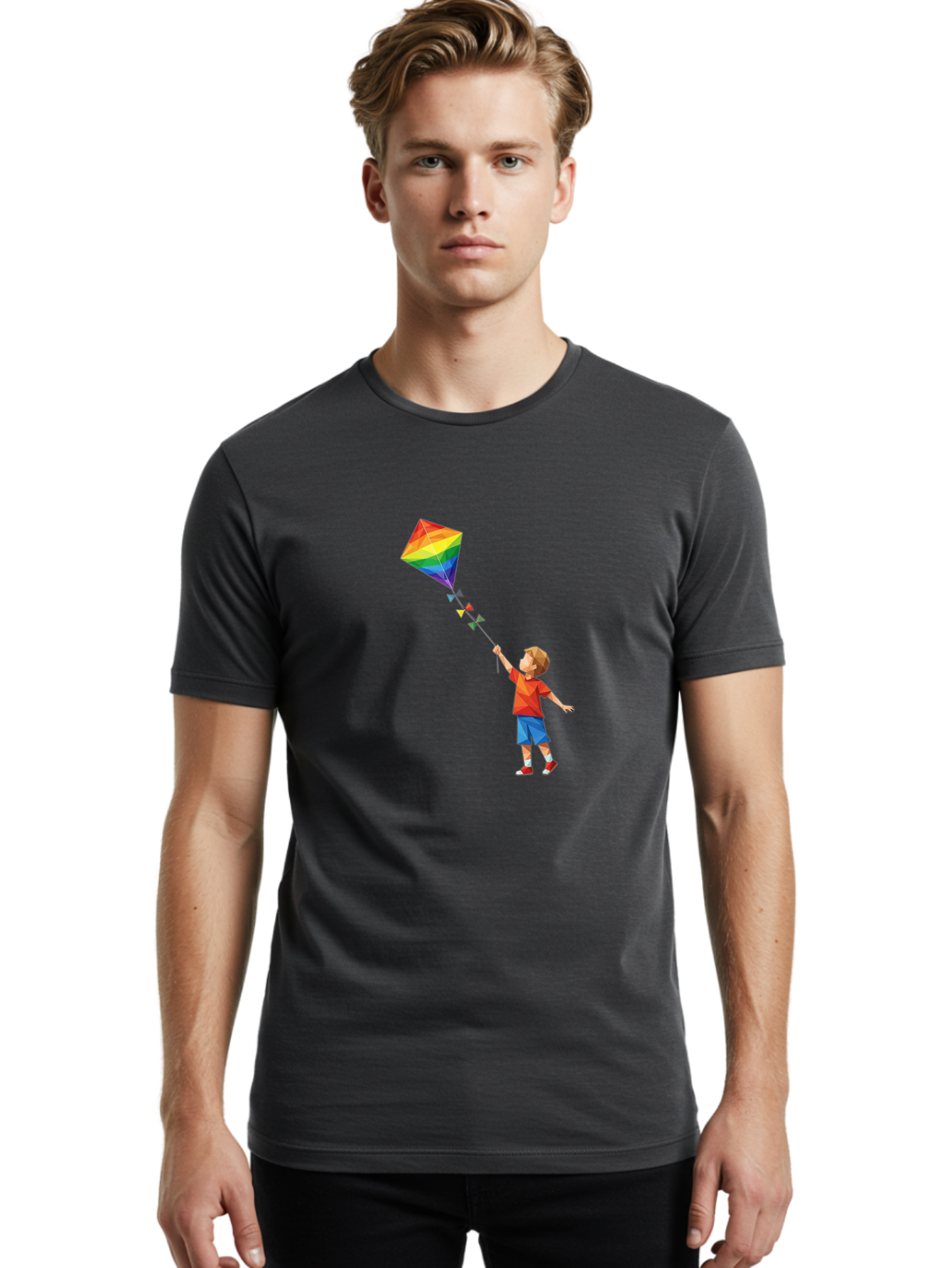 Boy-Flying-Kite Men'S Graphic Tee, 100% Cotton, Comfortable Casual Summer Wear, Machine Washable, Vintage Camera, Old Camera, Antique Camera, Black Camera, Classic Photography, Photography Equipment, Nostalgic Device, Film Camera, Camera Art Baj342