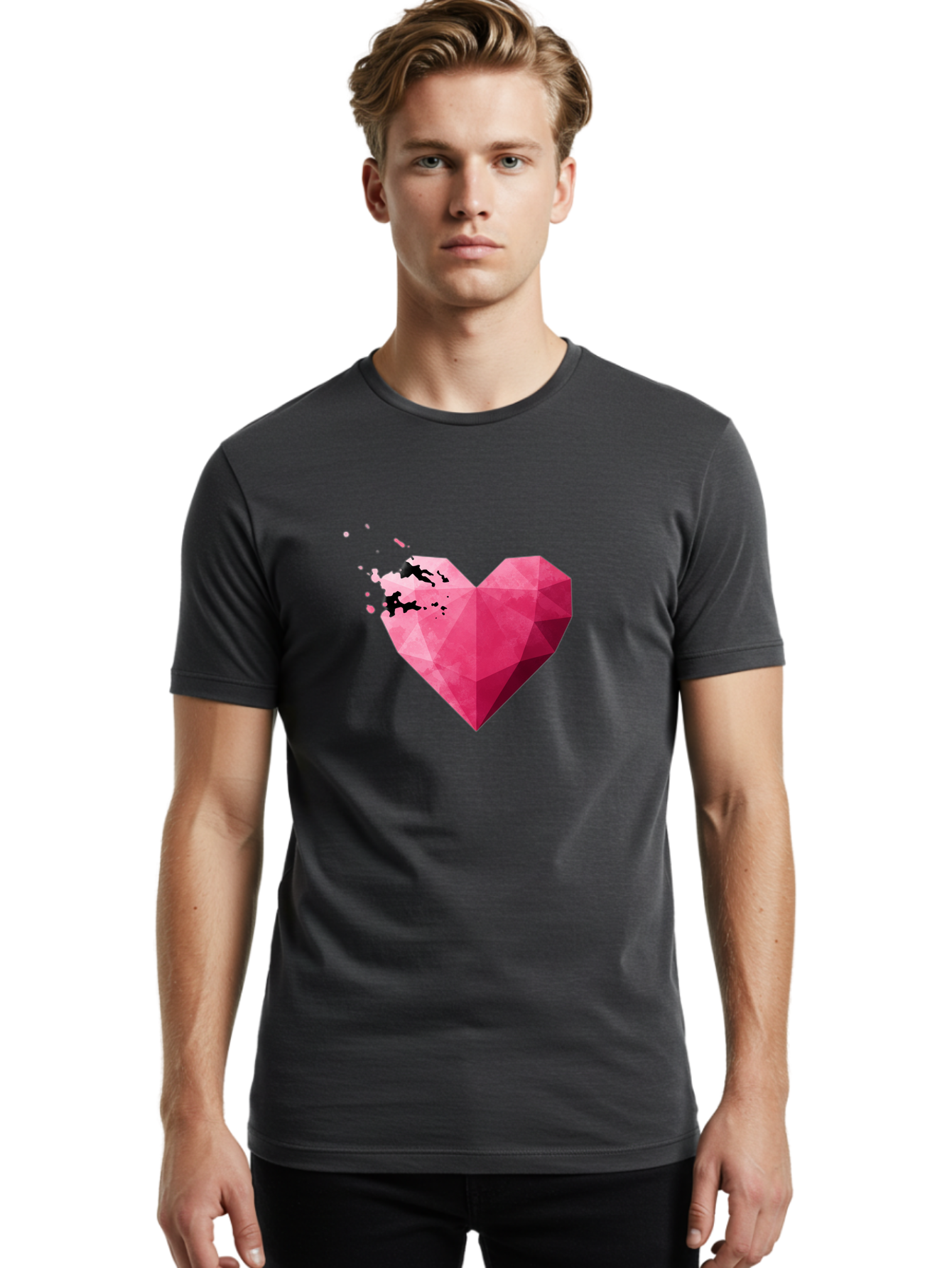 Broken-Heart-1 Men'S Graphic Tee, 100% Cotton, Comfortable Casual Summer Wear, Machine Washable, Vintage Camera, Old Camera, Antique Camera, Black Camera, Classic Photography, Photography Equipment, Nostalgic Device, Film Camera, Camera Art Baj343