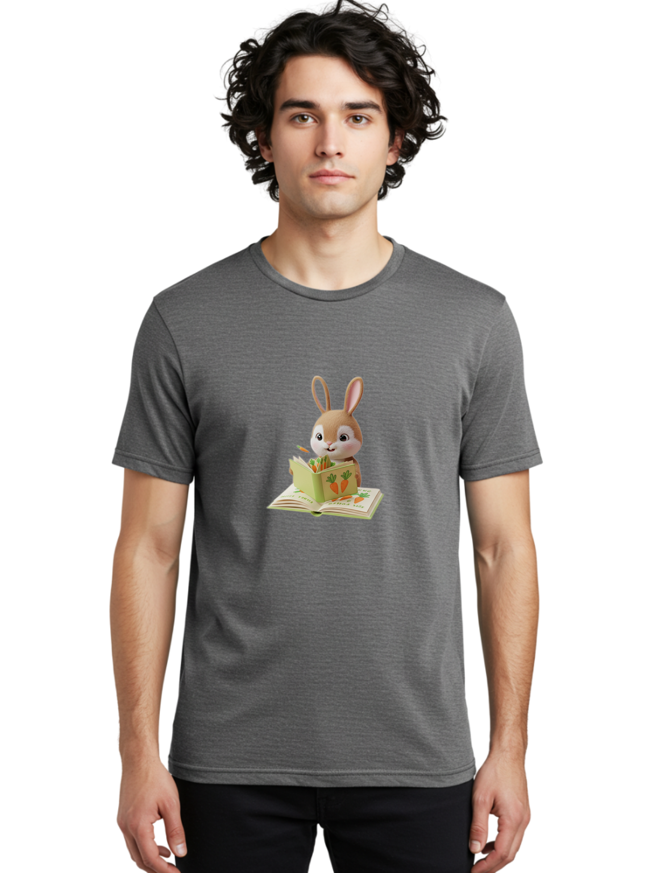 Bunny-Reading-Carrot-Book Men'S Graphic Tee, 100% Cotton, Comfortable Casual Summer Wear, Machine Washable, Vintage Camera, Old Camera, Antique Camera, Black Camera, Classic Photography, Photography Equipment, Nostalgic Device, Film Camera, Baj348