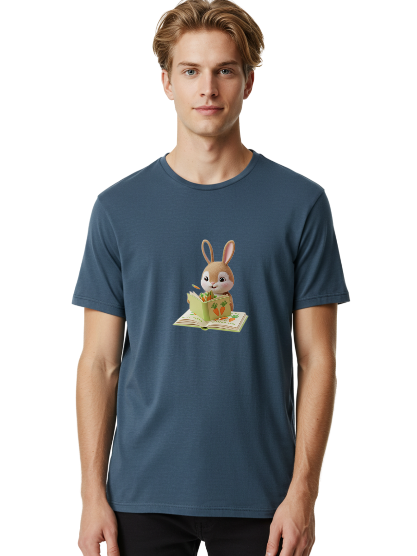 Bunny-Reading-Carrot-Book Men'S Graphic Tee, 100% Cotton, Comfortable Casual Summer Wear, Machine Washable, Vintage Camera, Old Camera, Antique Camera, Black Camera, Classic Photography, Photography Equipment, Nostalgic Device, Film Camera, Baj348