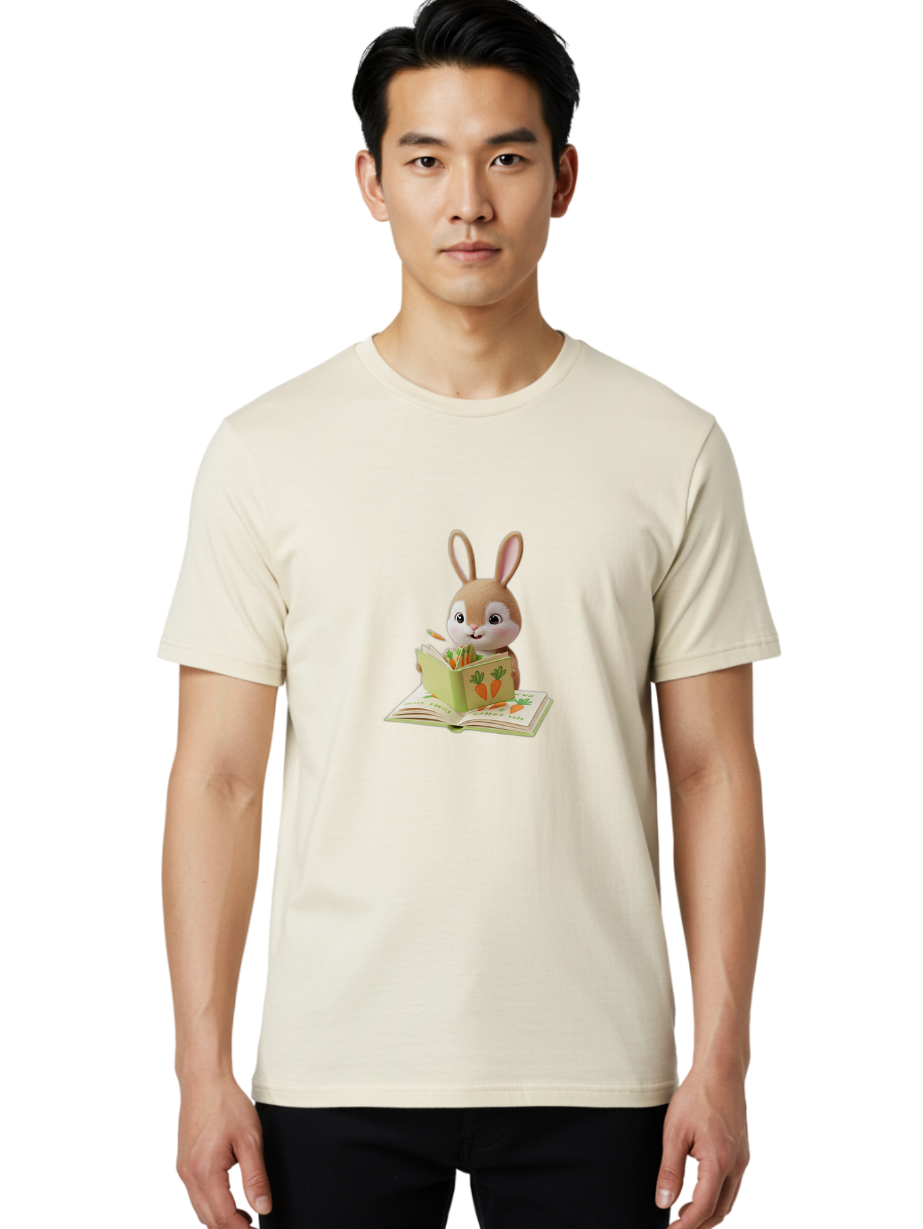 Bunny-Reading-Carrot-Book Men'S Graphic Tee, 100% Cotton, Comfortable Casual Summer Wear, Machine Washable, Vintage Camera, Old Camera, Antique Camera, Black Camera, Classic Photography, Photography Equipment, Nostalgic Device, Film Camera, Baj348