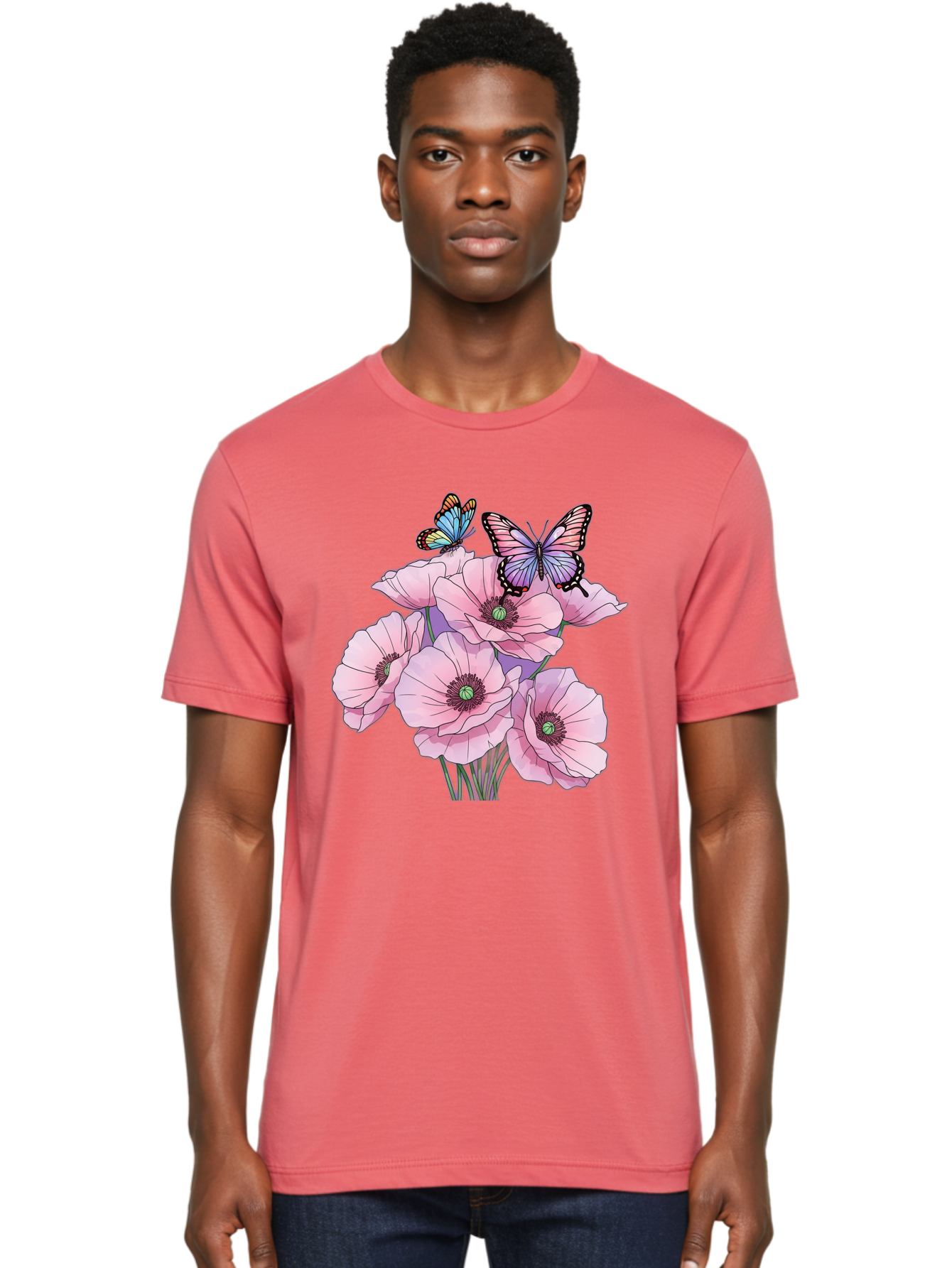 Butterflies-And-Poppies Men'S Graphic Tee, 100% Cotton, Comfortable Casual Summer Wear, Machine Washable, Vintage Camera, Old Camera, Antique Camera, Black Camera, Classic Photography, Photography Equipment, Nostalgic Device, Film Camera, Baj351