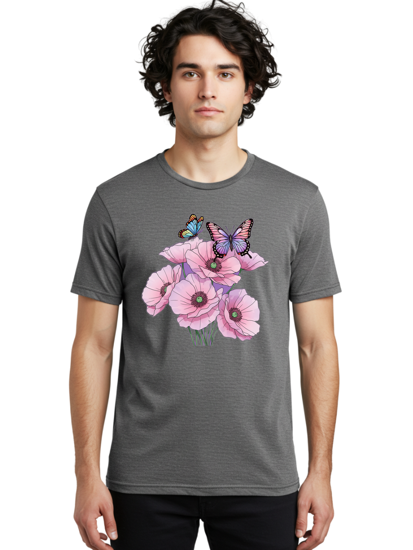 Butterflies-And-Poppies Men'S Graphic Tee, 100% Cotton, Comfortable Casual Summer Wear, Machine Washable, Vintage Camera, Old Camera, Antique Camera, Black Camera, Classic Photography, Photography Equipment, Nostalgic Device, Film Camera, Baj351