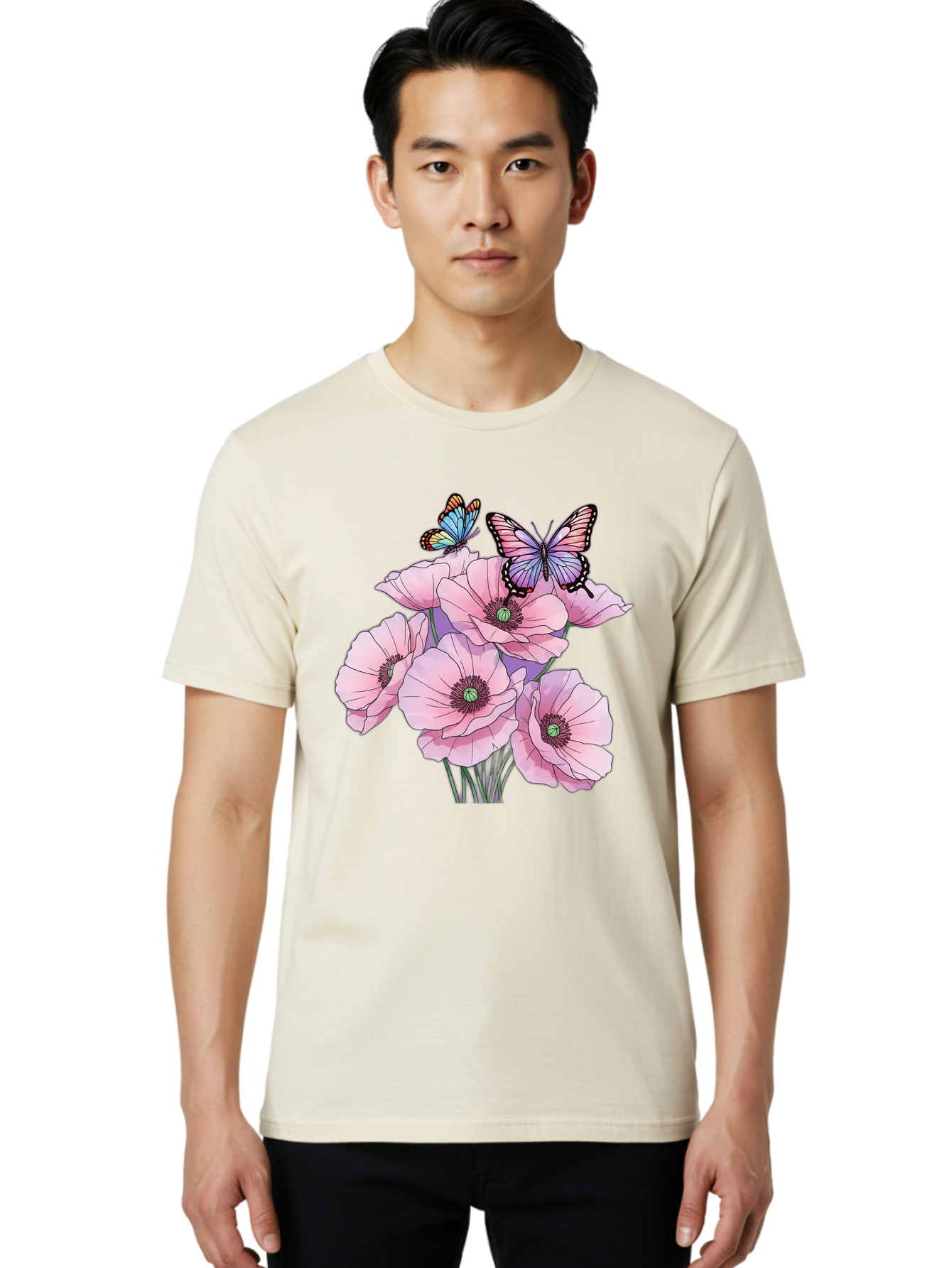 Butterflies-And-Poppies Men'S Graphic Tee, 100% Cotton, Comfortable Casual Summer Wear, Machine Washable, Vintage Camera, Old Camera, Antique Camera, Black Camera, Classic Photography, Photography Equipment, Nostalgic Device, Film Camera, Baj351
