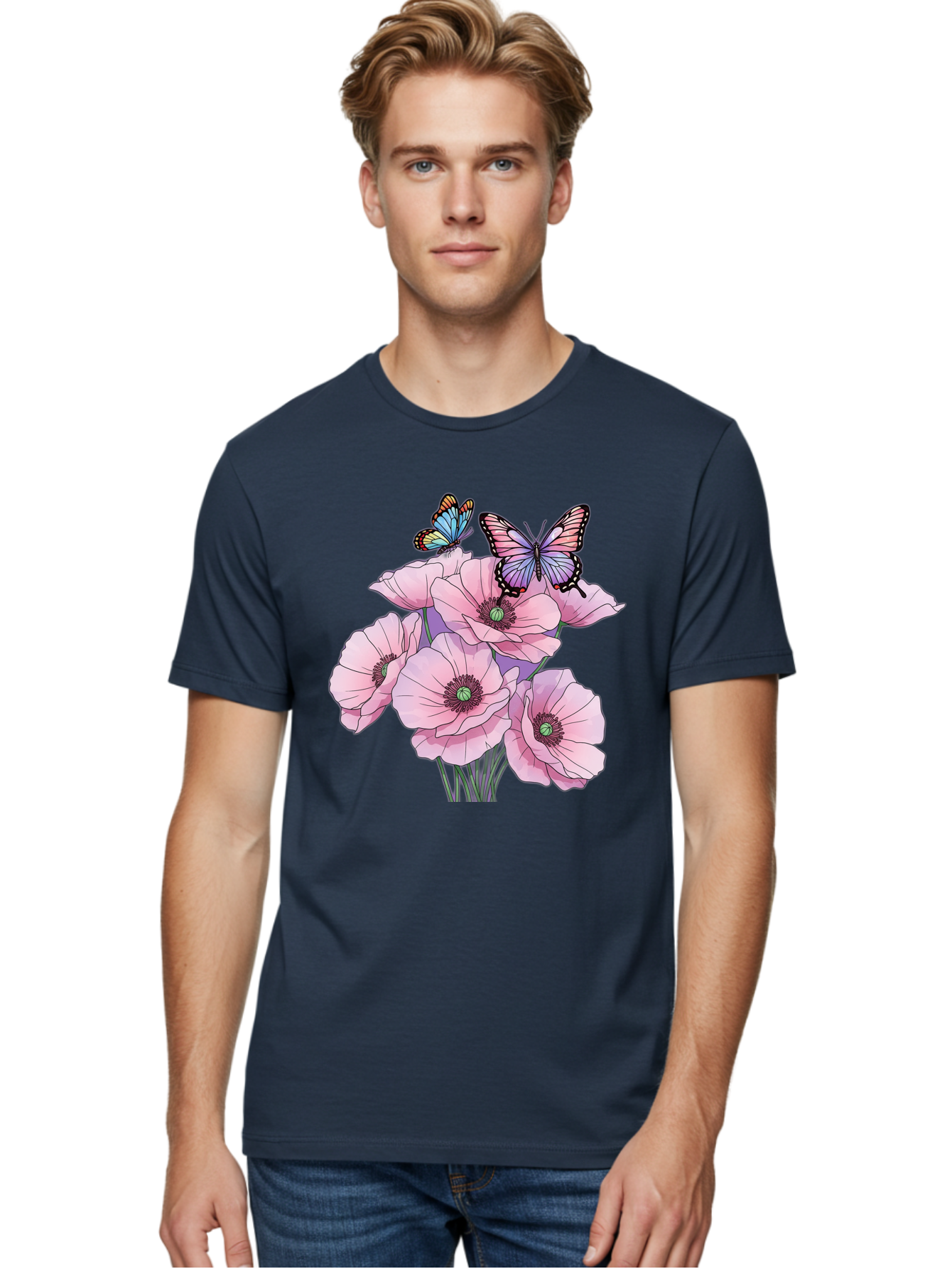 Butterflies-And-Poppies Men'S Graphic Tee, 100% Cotton, Comfortable Casual Summer Wear, Machine Washable, Vintage Camera, Old Camera, Antique Camera, Black Camera, Classic Photography, Photography Equipment, Nostalgic Device, Film Camera, Baj351