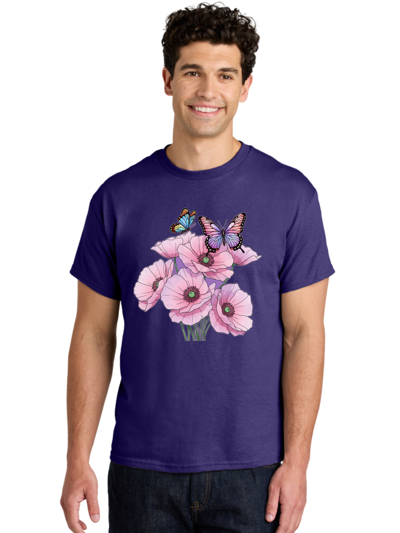 Butterflies-And-Poppies Men'S Graphic Tee, 100% Cotton, Comfortable Casual Summer Wear, Machine Washable, Vintage Camera, Old Camera, Antique Camera, Black Camera, Classic Photography, Photography Equipment, Nostalgic Device, Film Camera, Baj351