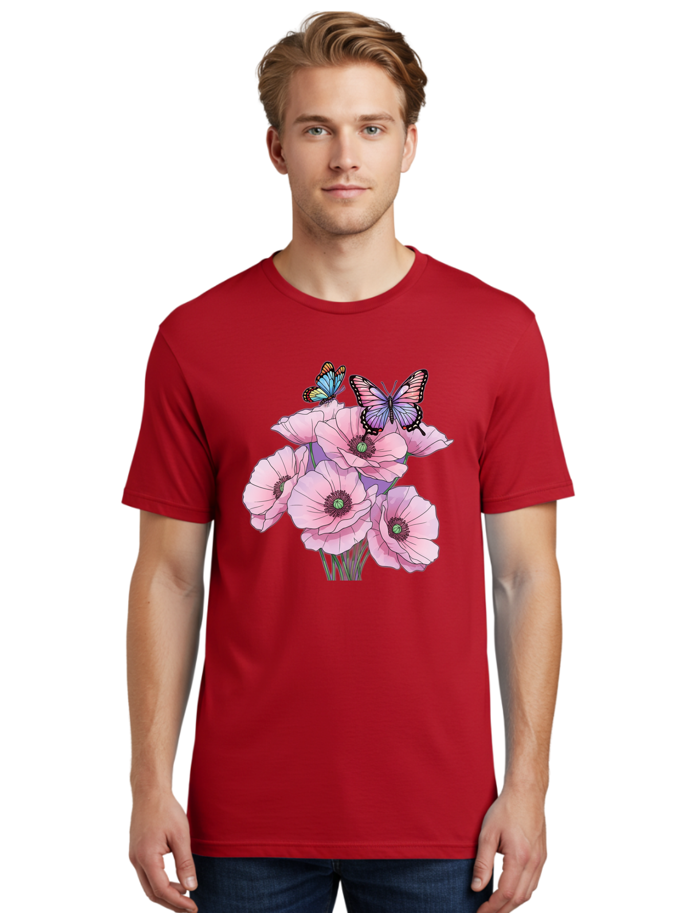 Butterflies-And-Poppies Men'S Graphic Tee, 100% Cotton, Comfortable Casual Summer Wear, Machine Washable, Vintage Camera, Old Camera, Antique Camera, Black Camera, Classic Photography, Photography Equipment, Nostalgic Device, Film Camera, Baj351
