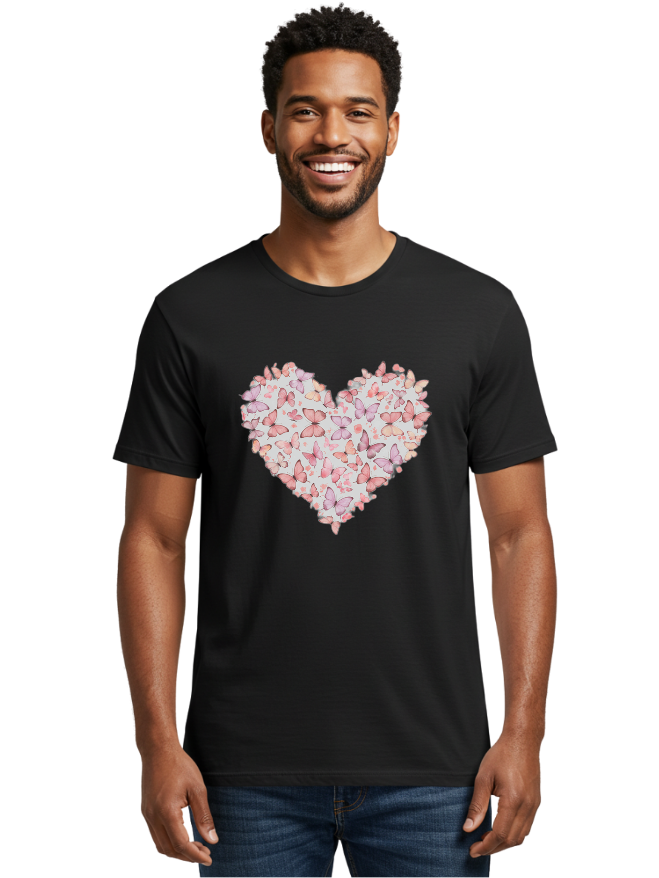 Butterflies-Heart-1 Men'S Graphic Tee, 100% Cotton, Comfortable Casual Summer Wear, Machine Washable, Vintage Camera, Old Camera, Antique Camera, Black Camera, Classic Photography, Photography Equipment, Nostalgic Device, Film Camera, Baj352
