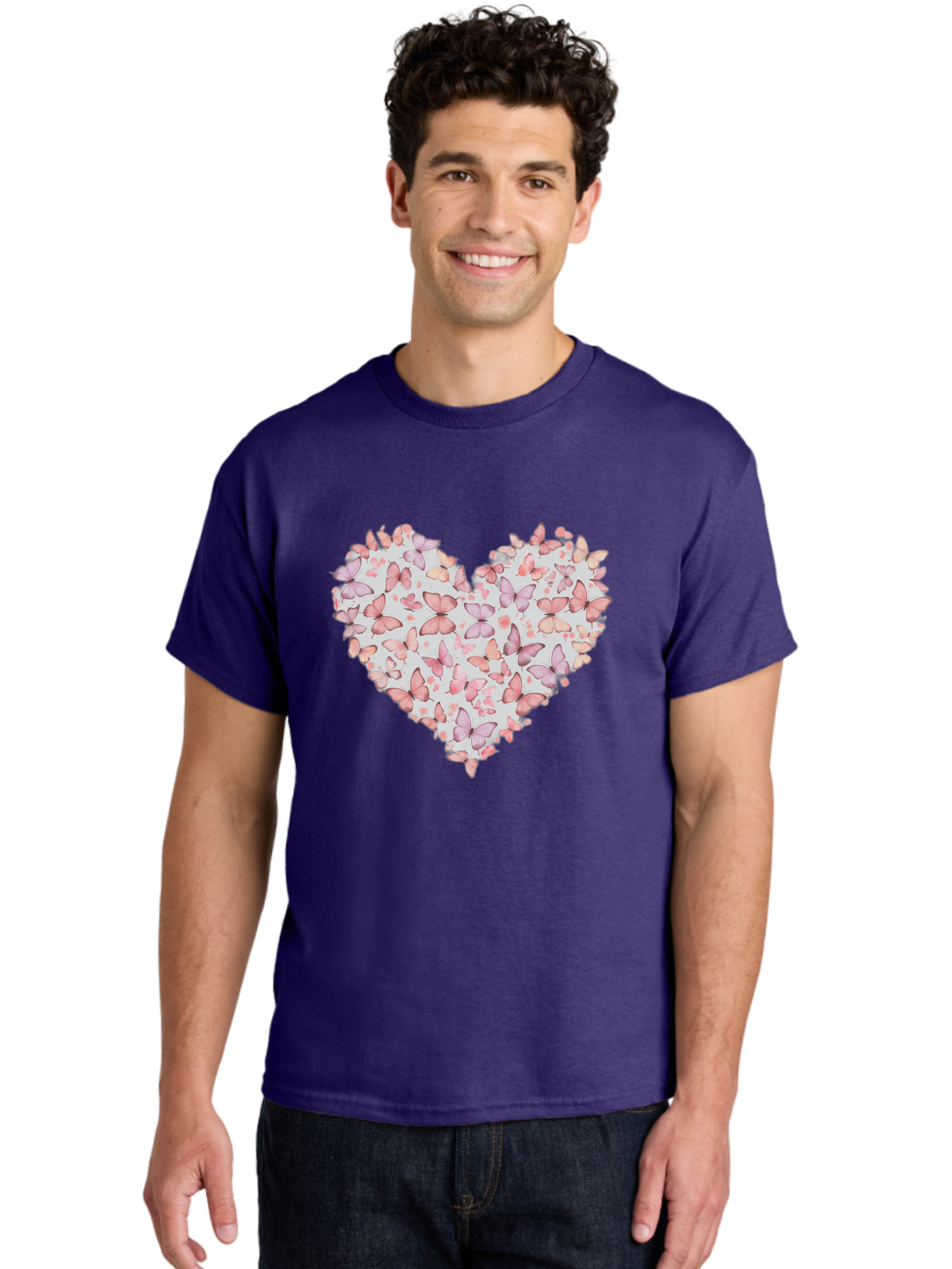 Butterflies-Heart-1 Men'S Graphic Tee, 100% Cotton, Comfortable Casual Summer Wear, Machine Washable, Vintage Camera, Old Camera, Antique Camera, Black Camera, Classic Photography, Photography Equipment, Nostalgic Device, Film Camera, Baj352