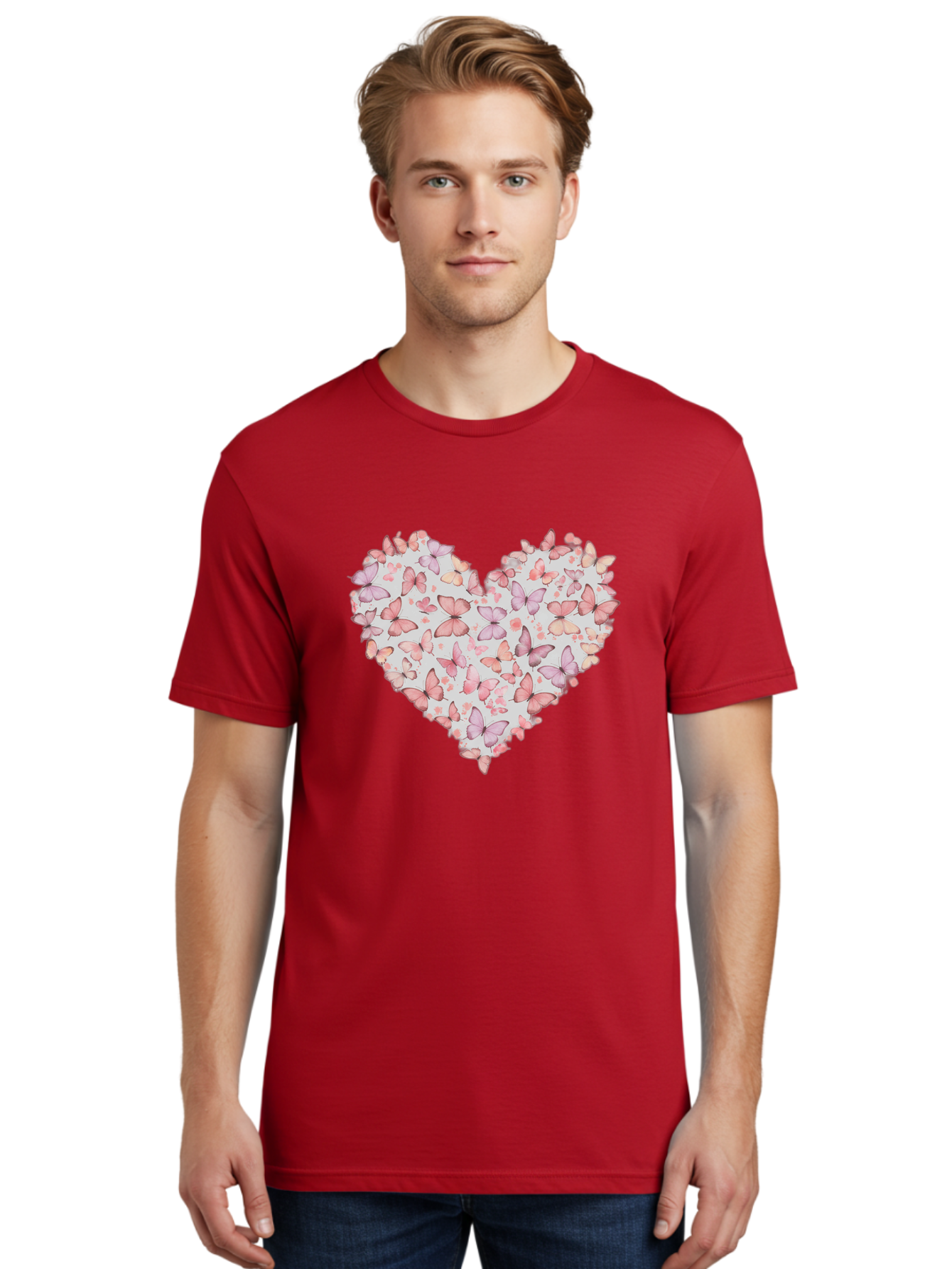 Butterflies-Heart-1 Men'S Graphic Tee, 100% Cotton, Comfortable Casual Summer Wear, Machine Washable, Vintage Camera, Old Camera, Antique Camera, Black Camera, Classic Photography, Photography Equipment, Nostalgic Device, Film Camera, Baj352