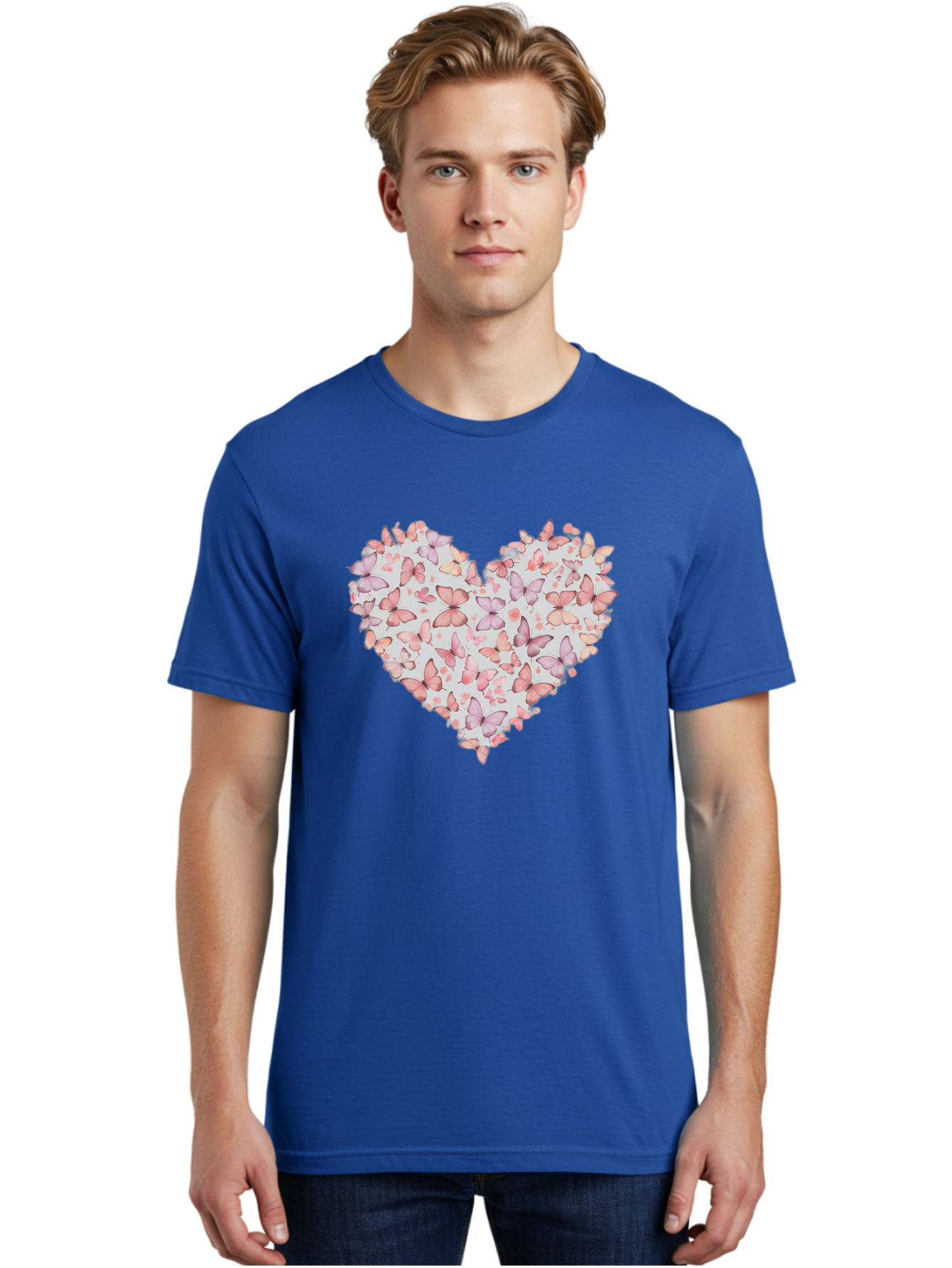 Butterflies-Heart-1 Men'S Graphic Tee, 100% Cotton, Comfortable Casual Summer Wear, Machine Washable, Vintage Camera, Old Camera, Antique Camera, Black Camera, Classic Photography, Photography Equipment, Nostalgic Device, Film Camera, Baj352