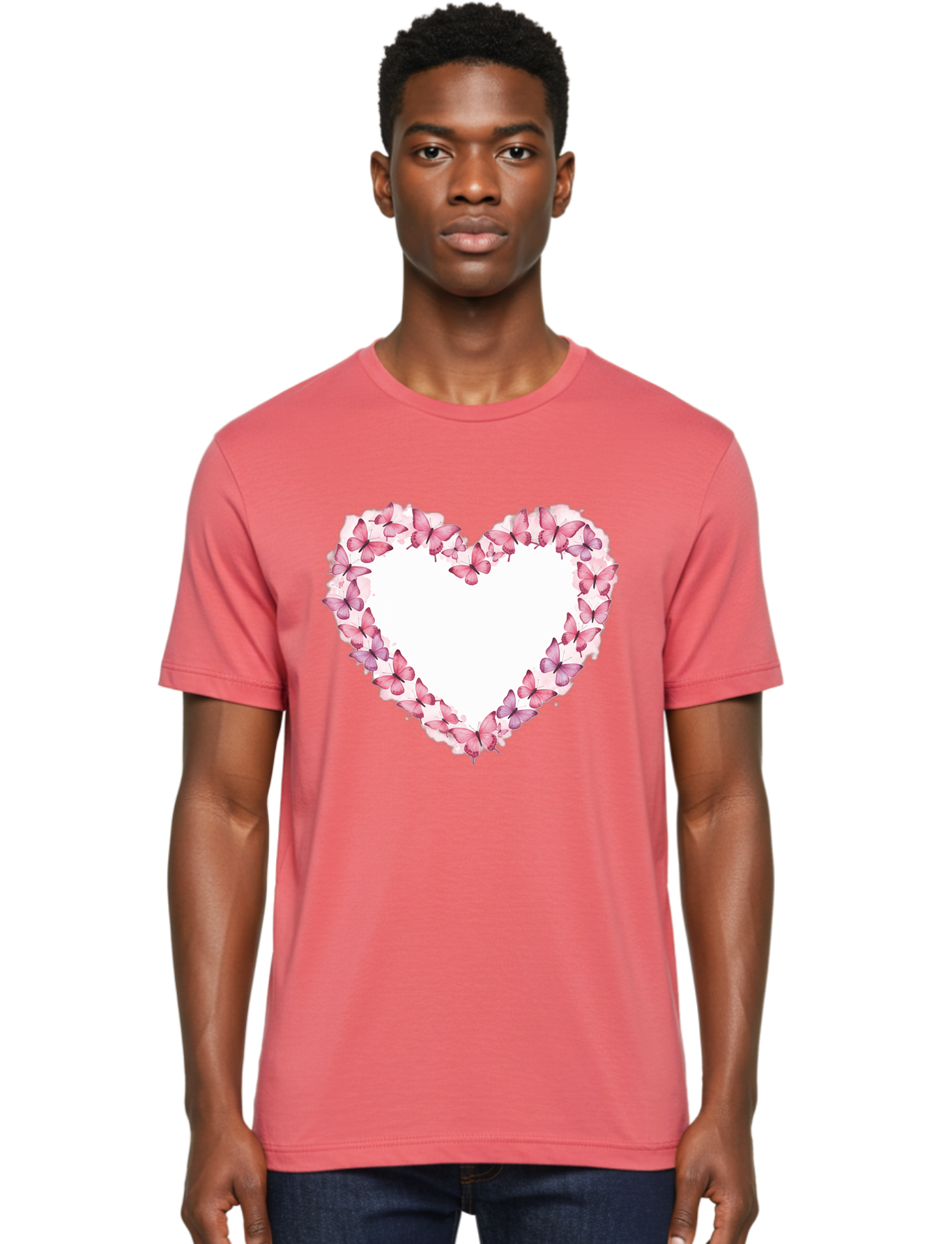 Butterflies-Heart Men'S Graphic Tee, 100% Cotton, Comfortable Casual Summer Wear, Machine Washable, Vintage Camera, Old Camera, Antique Camera, Black Camera, Classic Photography, Photography Equipment, Nostalgic Device, Film Camera, Camera Art Baj354