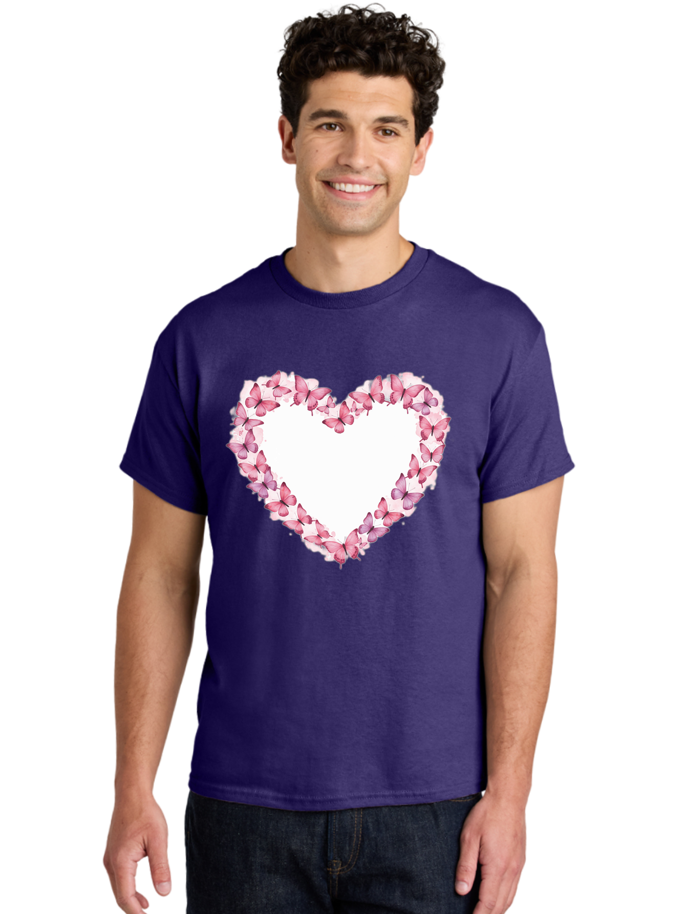 Butterflies-Heart Men'S Graphic Tee, 100% Cotton, Comfortable Casual Summer Wear, Machine Washable, Vintage Camera, Old Camera, Antique Camera, Black Camera, Classic Photography, Photography Equipment, Nostalgic Device, Film Camera, Camera Art Baj354