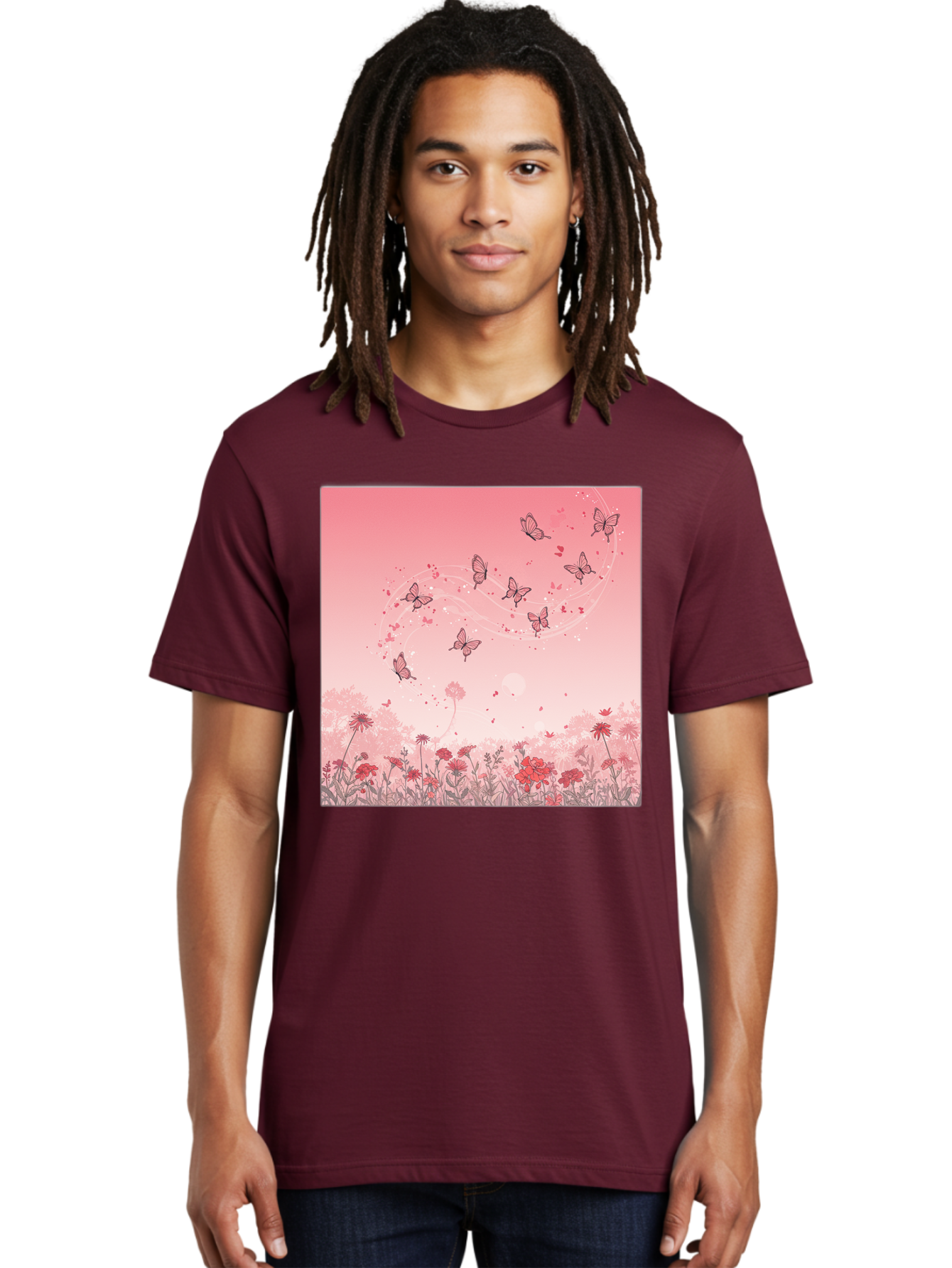 Butterflies-In-Flowers Men'S Graphic Tee, 100% Cotton, Comfortable Casual Summer Wear, Machine Washable, Vintage Camera, Old Camera, Antique Camera, Black Camera, Classic Photography, Photography Equipment, Nostalgic Device, Film Camera, Baj355