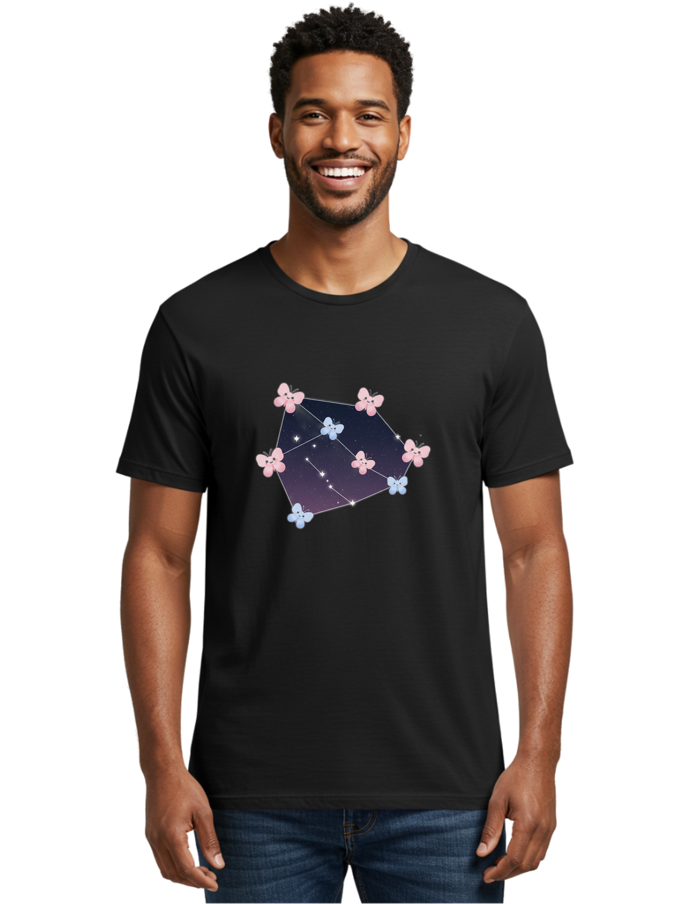 Butterfly-Constellation Men'S Graphic Tee, 100% Cotton, Comfortable Casual Summer Wear, Machine Washable, Vintage Camera, Old Camera, Antique Camera, Black Camera, Classic Photography, Photography Equipment, Nostalgic Device, Film Camera, Baj357
