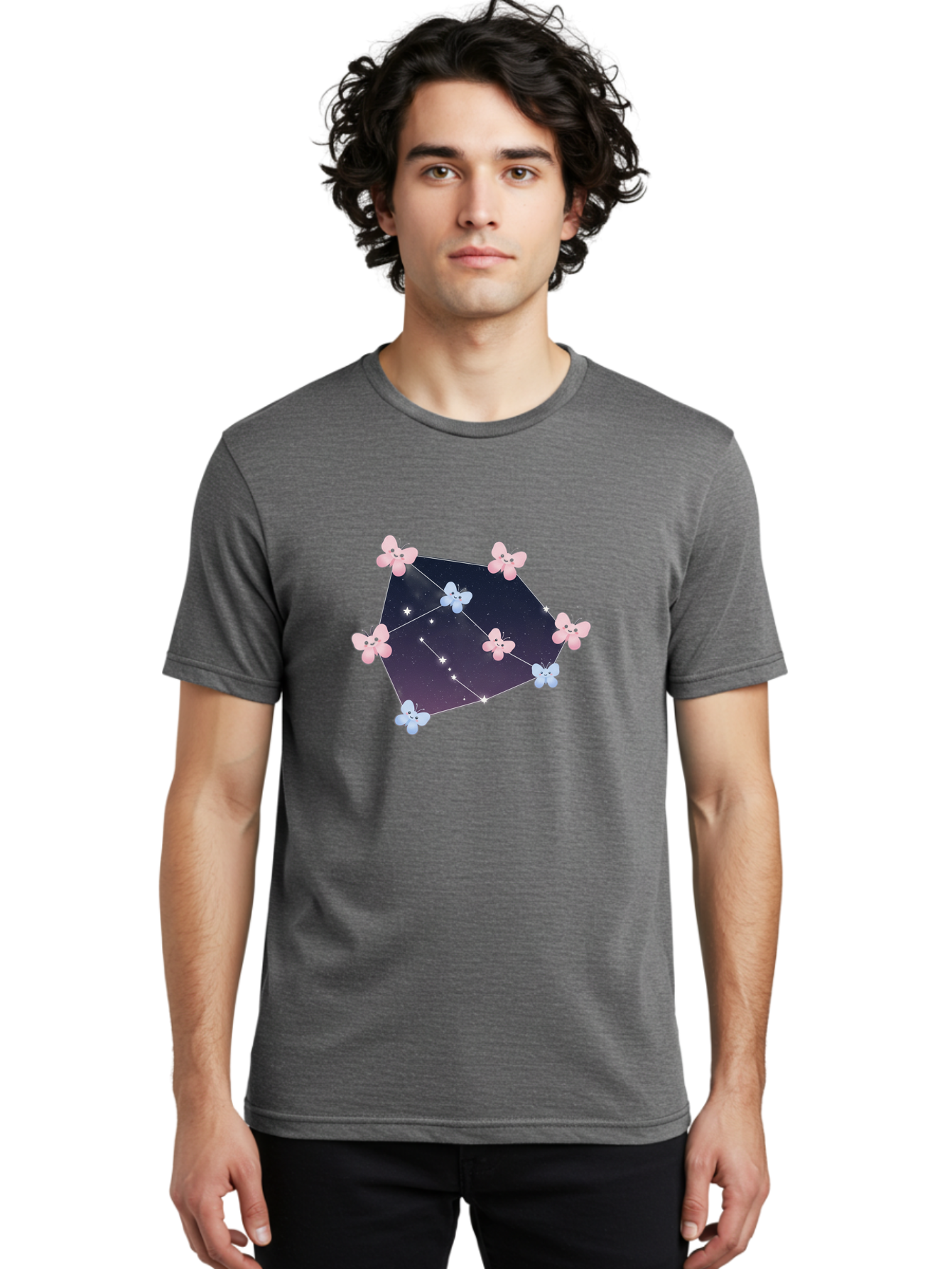 Butterfly-Constellation Men'S Graphic Tee, 100% Cotton, Comfortable Casual Summer Wear, Machine Washable, Vintage Camera, Old Camera, Antique Camera, Black Camera, Classic Photography, Photography Equipment, Nostalgic Device, Film Camera, Baj357