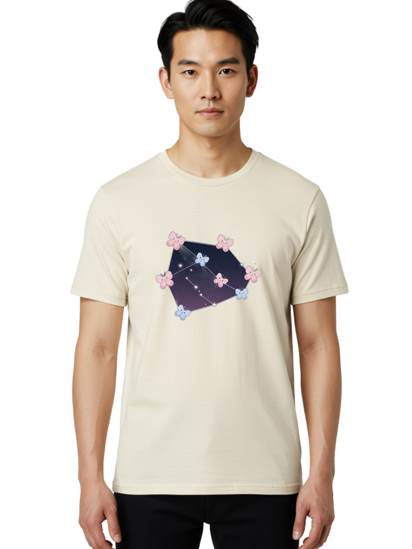 Butterfly-Constellation Men'S Graphic Tee, 100% Cotton, Comfortable Casual Summer Wear, Machine Washable, Vintage Camera, Old Camera, Antique Camera, Black Camera, Classic Photography, Photography Equipment, Nostalgic Device, Film Camera, Baj357