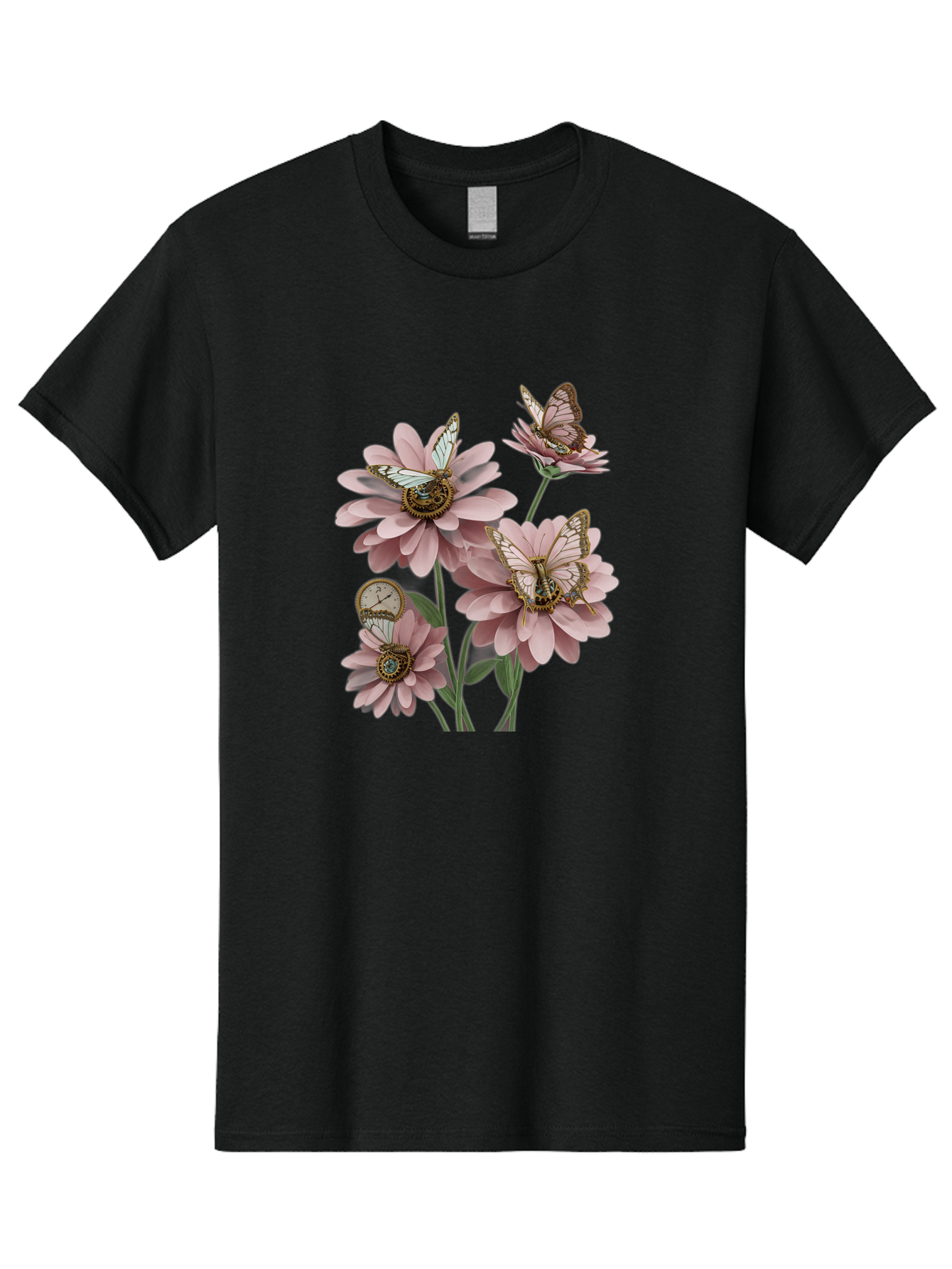 Butterfly-Flowers Men'S Graphic Tee, 100% Cotton, Comfortable Casual Summer Wear, Machine Washable, Vintage Camera, Old Camera, Antique Camera, Black Camera, Classic Photography, Photography Equipment, Nostalgic Device, Film Camera, Camera Art Baj358