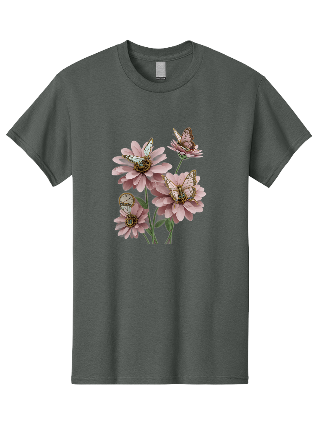 Butterfly-Flowers Men'S Graphic Tee, 100% Cotton, Comfortable Casual Summer Wear, Machine Washable, Vintage Camera, Old Camera, Antique Camera, Black Camera, Classic Photography, Photography Equipment, Nostalgic Device, Film Camera, Camera Art Baj358