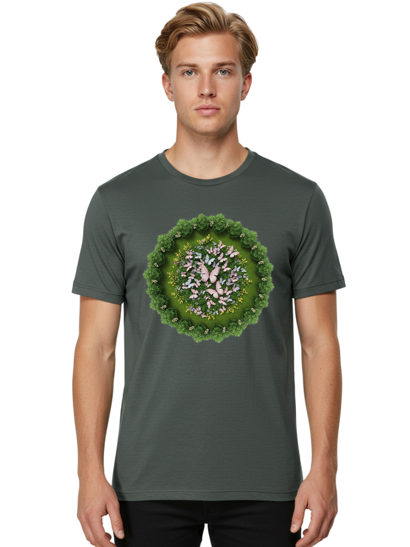 Butterfly-Garden Men'S Graphic Tee, 100% Cotton, Comfortable Casual Summer Wear, Machine Washable, Vintage Camera, Old Camera, Antique Camera, Black Camera, Classic Photography, Photography Equipment, Nostalgic Device, Film Camera, Camera Art Baj359