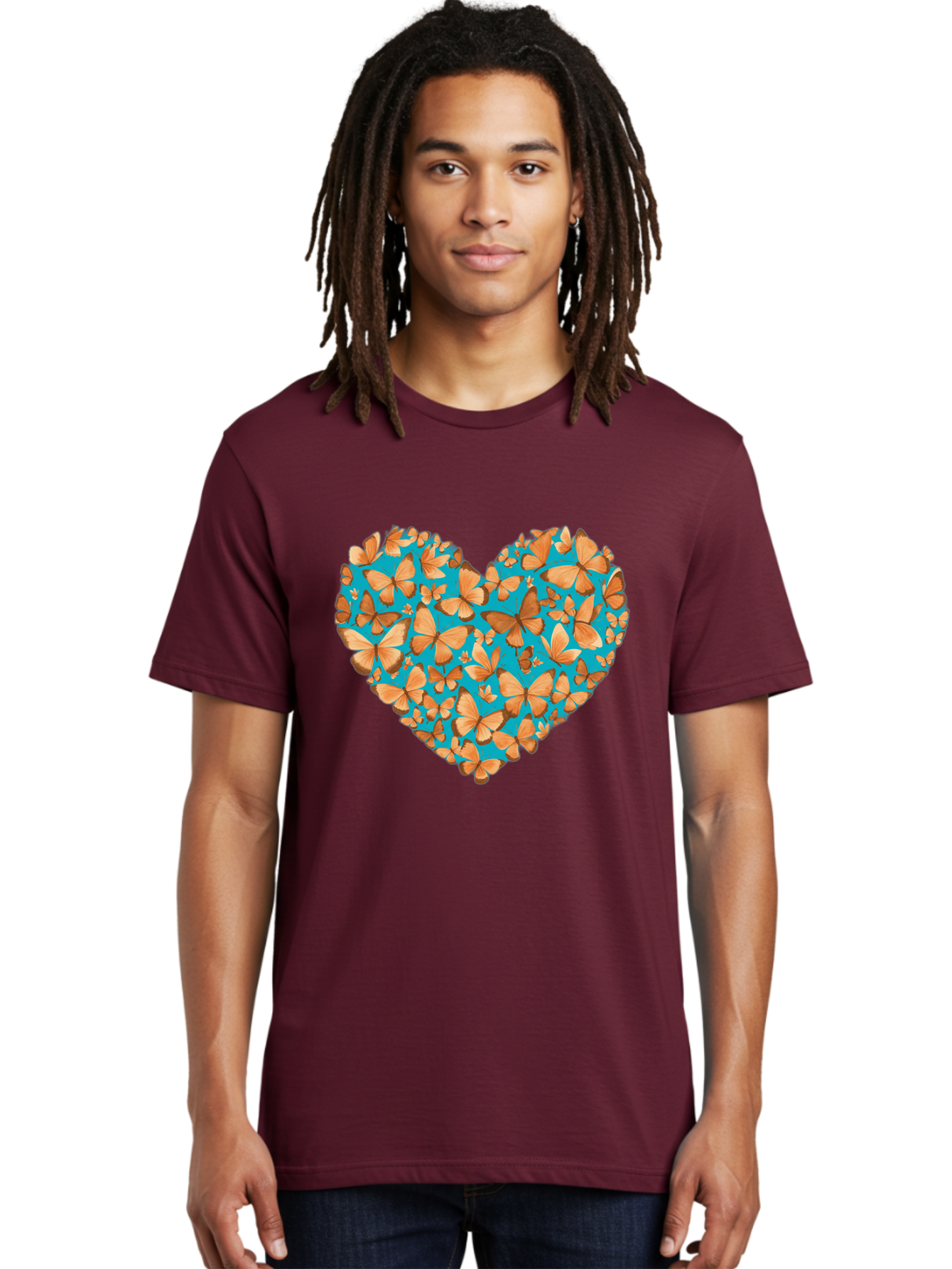 Butterfly-Heart-1 Men'S Graphic Tee, 100% Cotton, Comfortable Casual Summer Wear, Machine Washable, Vintage Camera, Old Camera, Antique Camera, Black Camera, Classic Photography, Photography Equipment, Nostalgic Device, Film Camera, Camera Art Baj360
