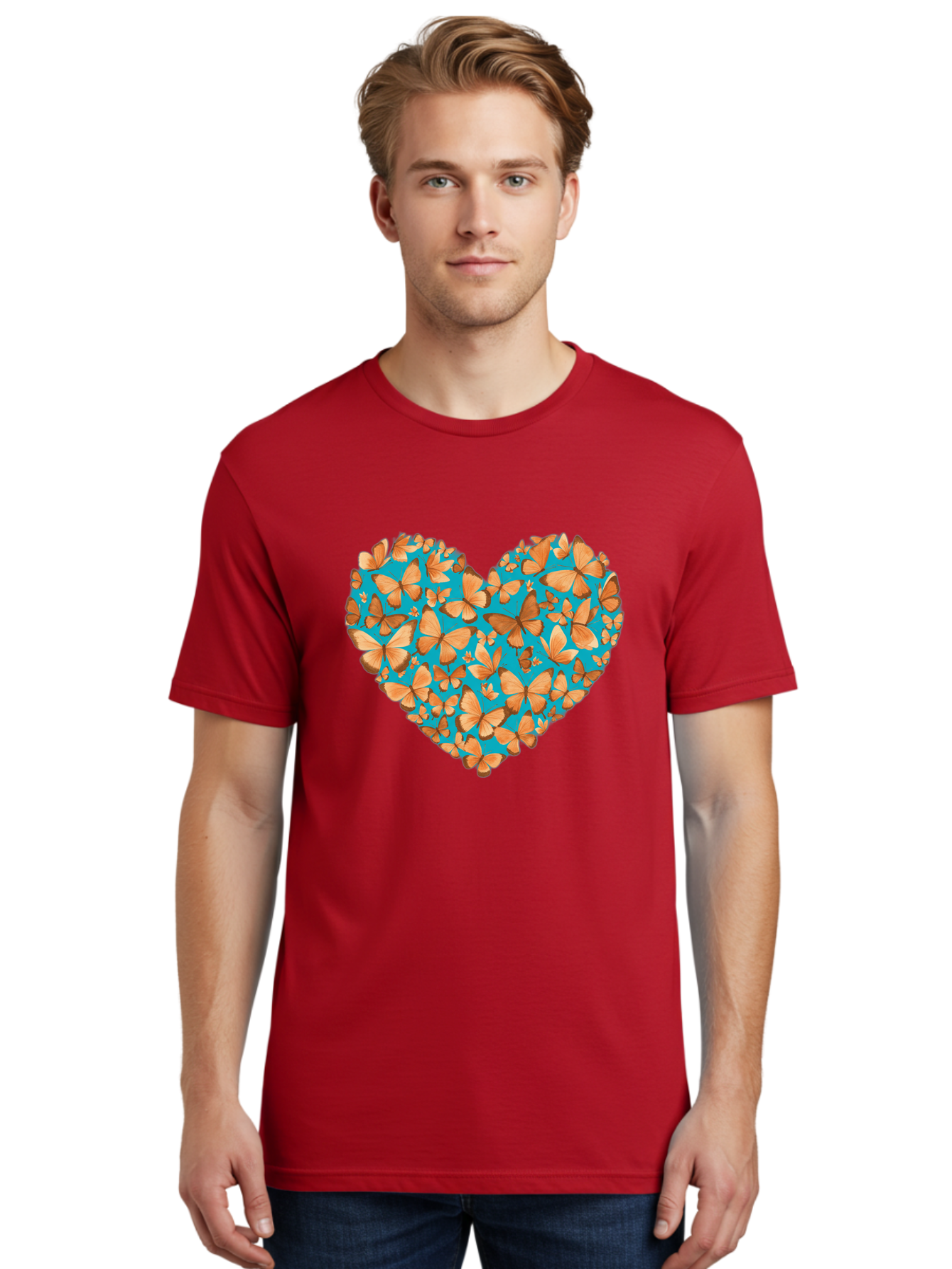 Butterfly-Heart-1 Men'S Graphic Tee, 100% Cotton, Comfortable Casual Summer Wear, Machine Washable, Vintage Camera, Old Camera, Antique Camera, Black Camera, Classic Photography, Photography Equipment, Nostalgic Device, Film Camera, Camera Art Baj360