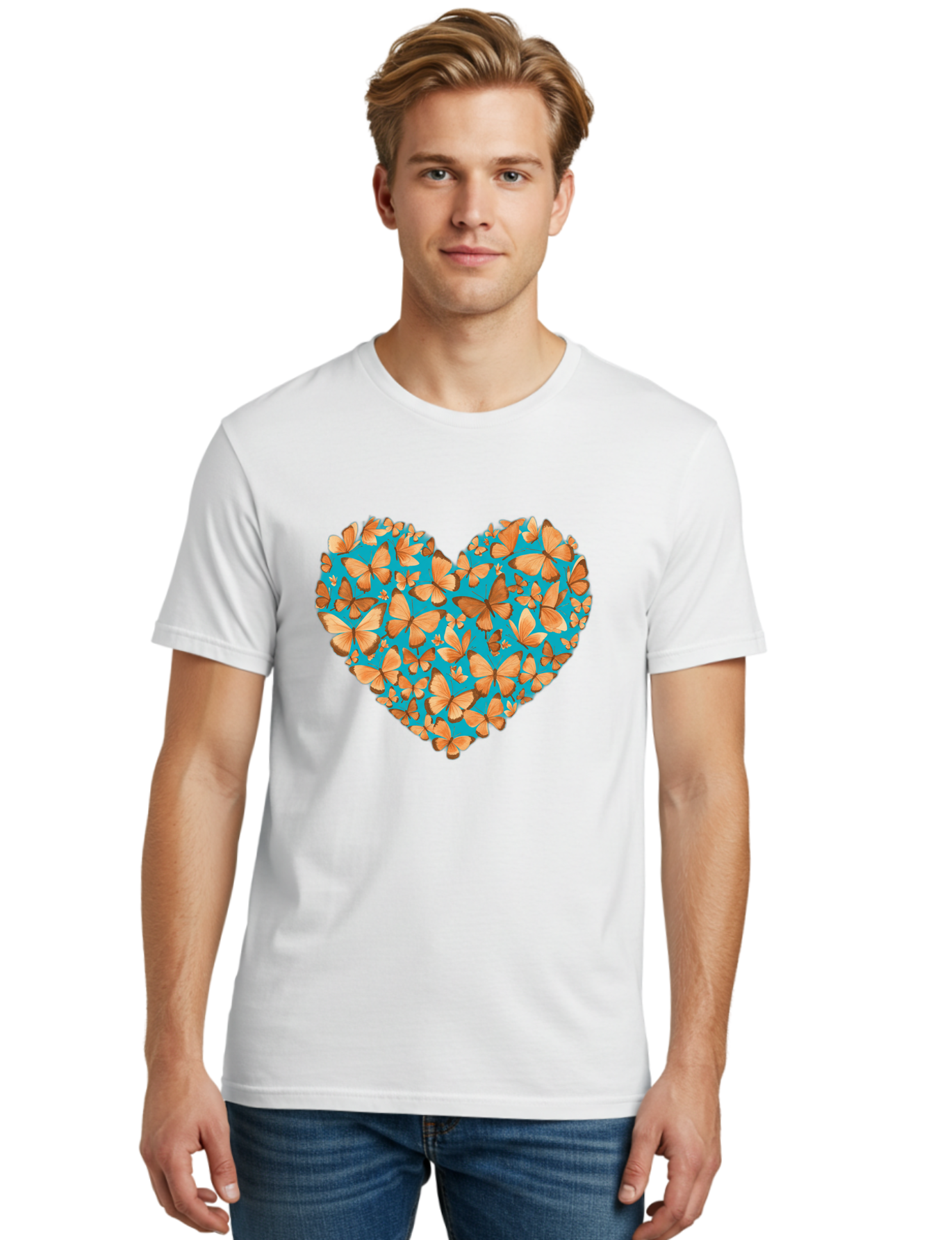 Butterfly-Heart-1 Men'S Graphic Tee, 100% Cotton, Comfortable Casual Summer Wear, Machine Washable, Vintage Camera, Old Camera, Antique Camera, Black Camera, Classic Photography, Photography Equipment, Nostalgic Device, Film Camera, Camera Art Baj360