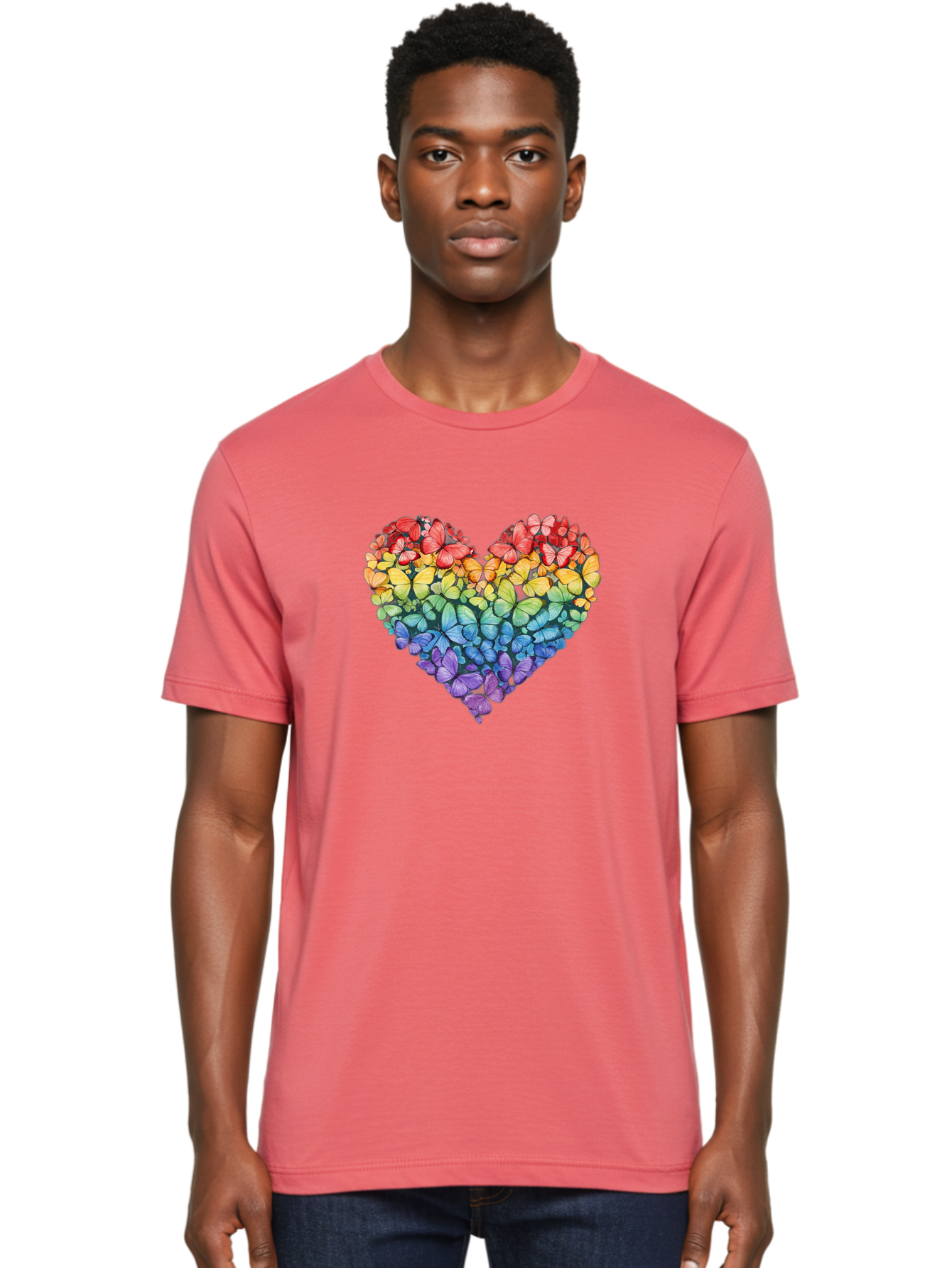 Butterfly-Heart-3 Men'S Graphic Tee, 100% Cotton, Comfortable Casual Summer Wear, Machine Washable, Vintage Camera, Old Camera, Antique Camera, Black Camera, Classic Photography, Photography Equipment, Nostalgic Device, Film Camera, Camera Art Baj362