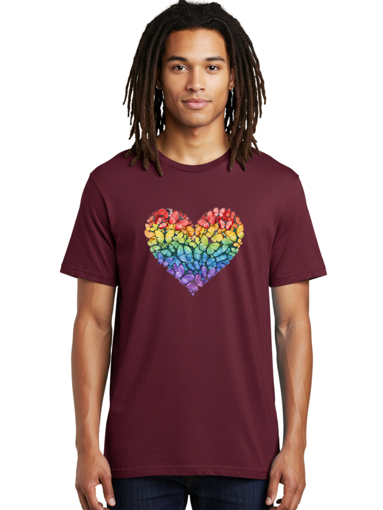 Butterfly-Heart-3 Men'S Graphic Tee, 100% Cotton, Comfortable Casual Summer Wear, Machine Washable, Vintage Camera, Old Camera, Antique Camera, Black Camera, Classic Photography, Photography Equipment, Nostalgic Device, Film Camera, Camera Art Baj362