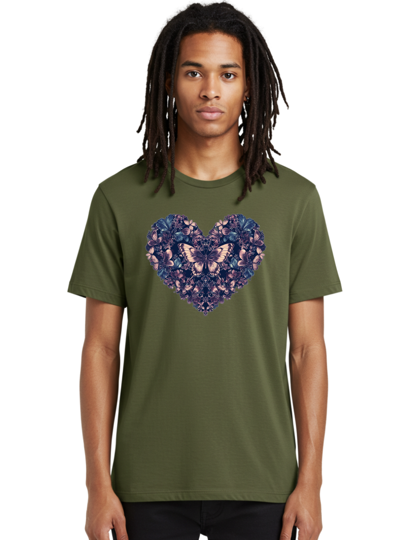 Butterfly-Heart-4 Men'S Graphic Tee, 100% Cotton, Comfortable Casual Summer Wear, Machine Washable, Vintage Camera, Old Camera, Antique Camera, Black Camera, Classic Photography, Photography Equipment, Nostalgic Device, Film Camera, Camera Art Baj363
