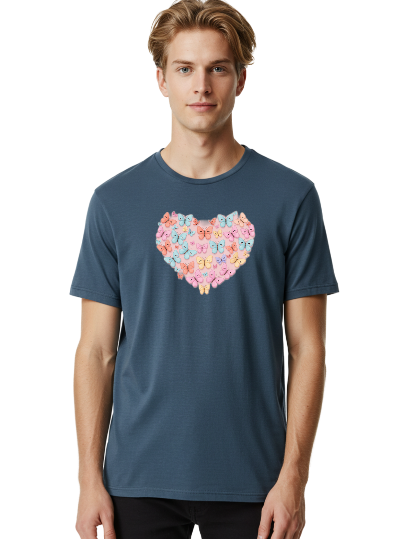 Butterfly-Heart Men'S Graphic Tee, 100% Cotton, Comfortable Casual Summer Wear, Machine Washable, Vintage Camera, Old Camera, Antique Camera, Black Camera, Classic Photography, Photography Equipment, Nostalgic Device, Film Camera, Camera Art Baj364