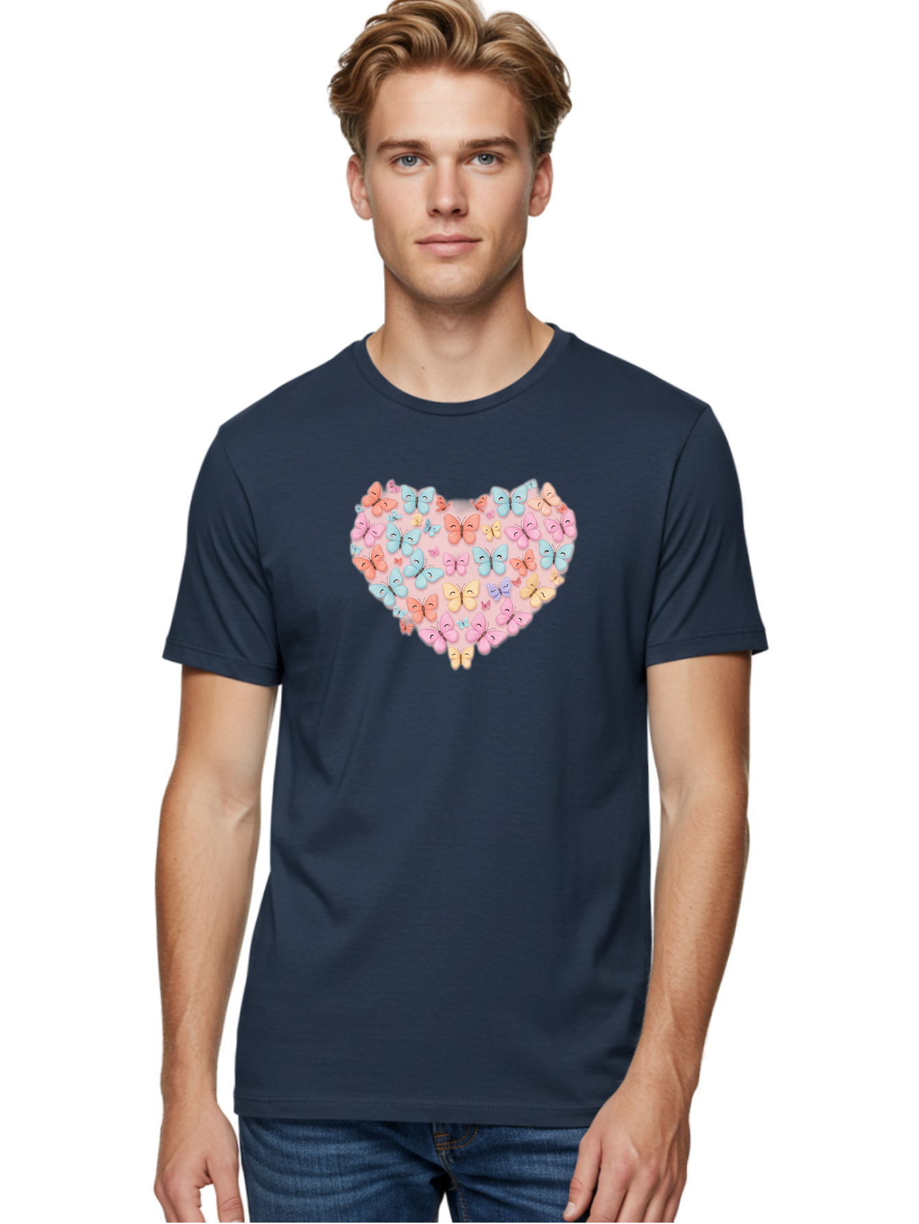 Butterfly-Heart Men'S Graphic Tee, 100% Cotton, Comfortable Casual Summer Wear, Machine Washable, Vintage Camera, Old Camera, Antique Camera, Black Camera, Classic Photography, Photography Equipment, Nostalgic Device, Film Camera, Camera Art Baj364