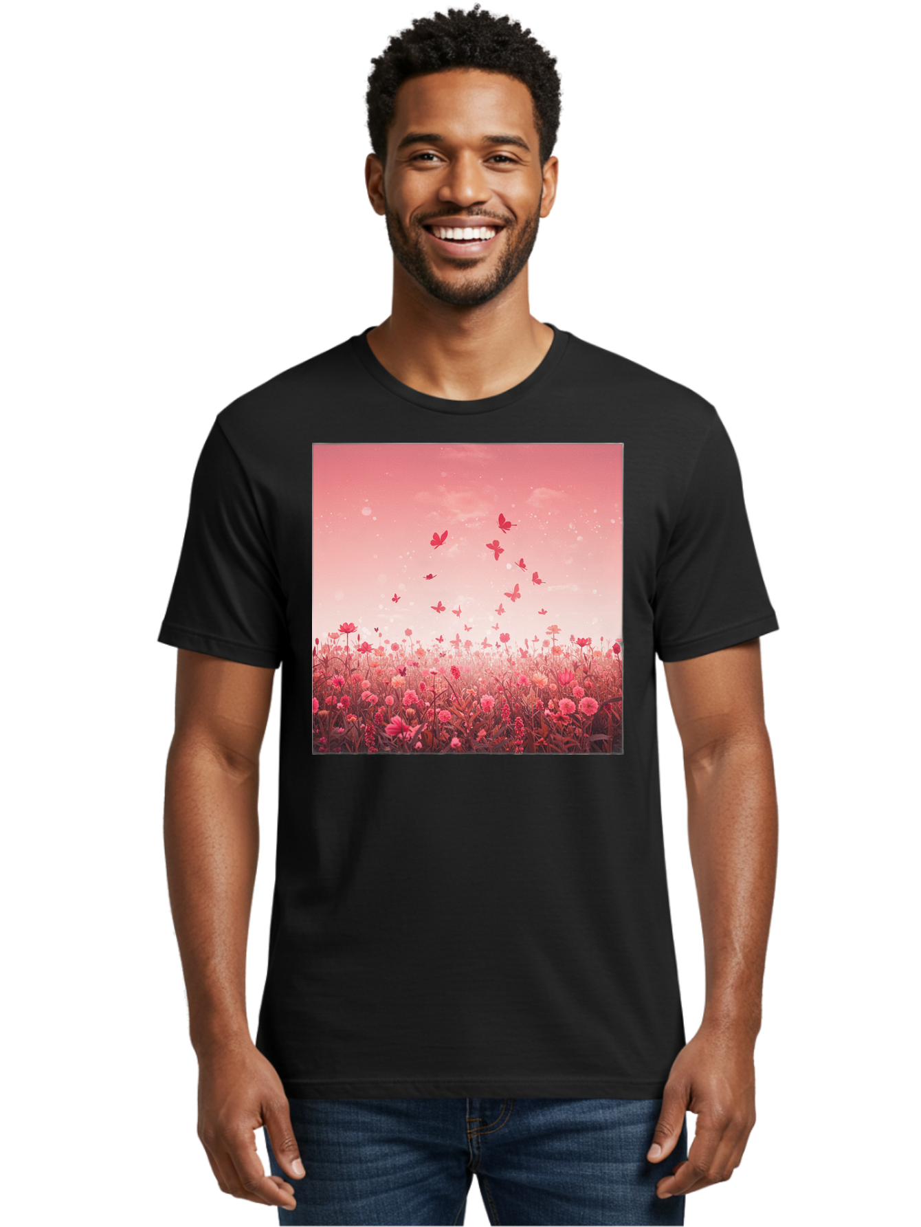 Butterfly-Meadow Men'S Graphic Tee, 100% Cotton, Comfortable Casual Summer Wear, Machine Washable, Vintage Camera, Old Camera, Antique Camera, Black Camera, Classic Photography, Photography Equipment, Nostalgic Device, Film Camera, Camera Art Baj365