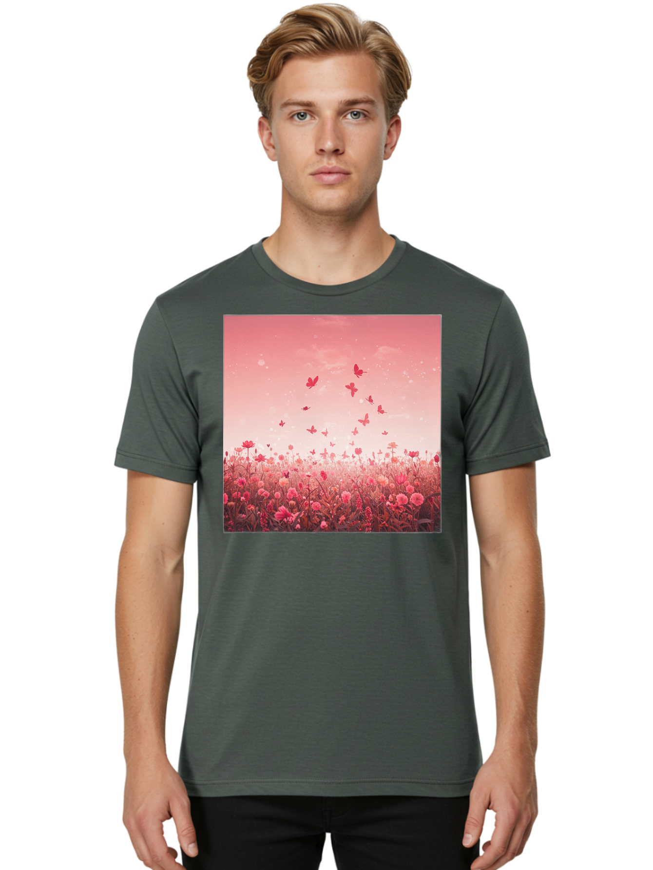 Butterfly-Meadow Men'S Graphic Tee, 100% Cotton, Comfortable Casual Summer Wear, Machine Washable, Vintage Camera, Old Camera, Antique Camera, Black Camera, Classic Photography, Photography Equipment, Nostalgic Device, Film Camera, Camera Art Baj365