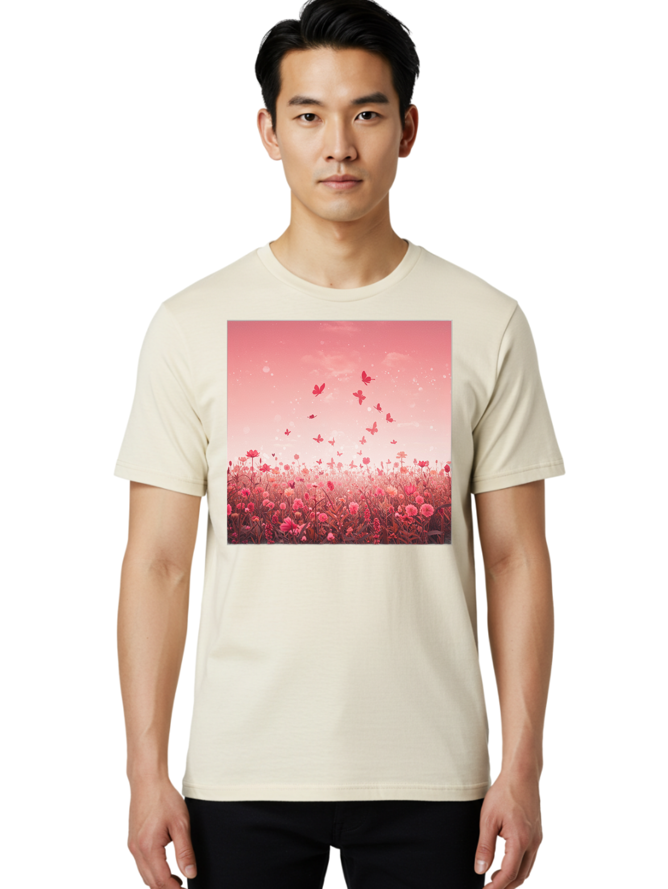Butterfly-Meadow Men'S Graphic Tee, 100% Cotton, Comfortable Casual Summer Wear, Machine Washable, Vintage Camera, Old Camera, Antique Camera, Black Camera, Classic Photography, Photography Equipment, Nostalgic Device, Film Camera, Camera Art Baj365