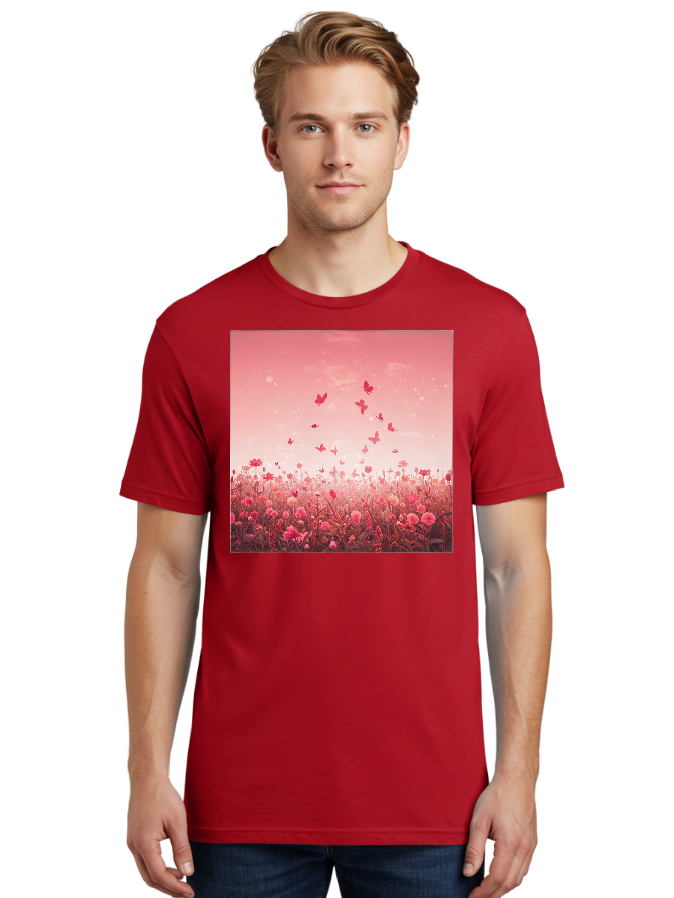 Butterfly-Meadow Men'S Graphic Tee, 100% Cotton, Comfortable Casual Summer Wear, Machine Washable, Vintage Camera, Old Camera, Antique Camera, Black Camera, Classic Photography, Photography Equipment, Nostalgic Device, Film Camera, Camera Art Baj365