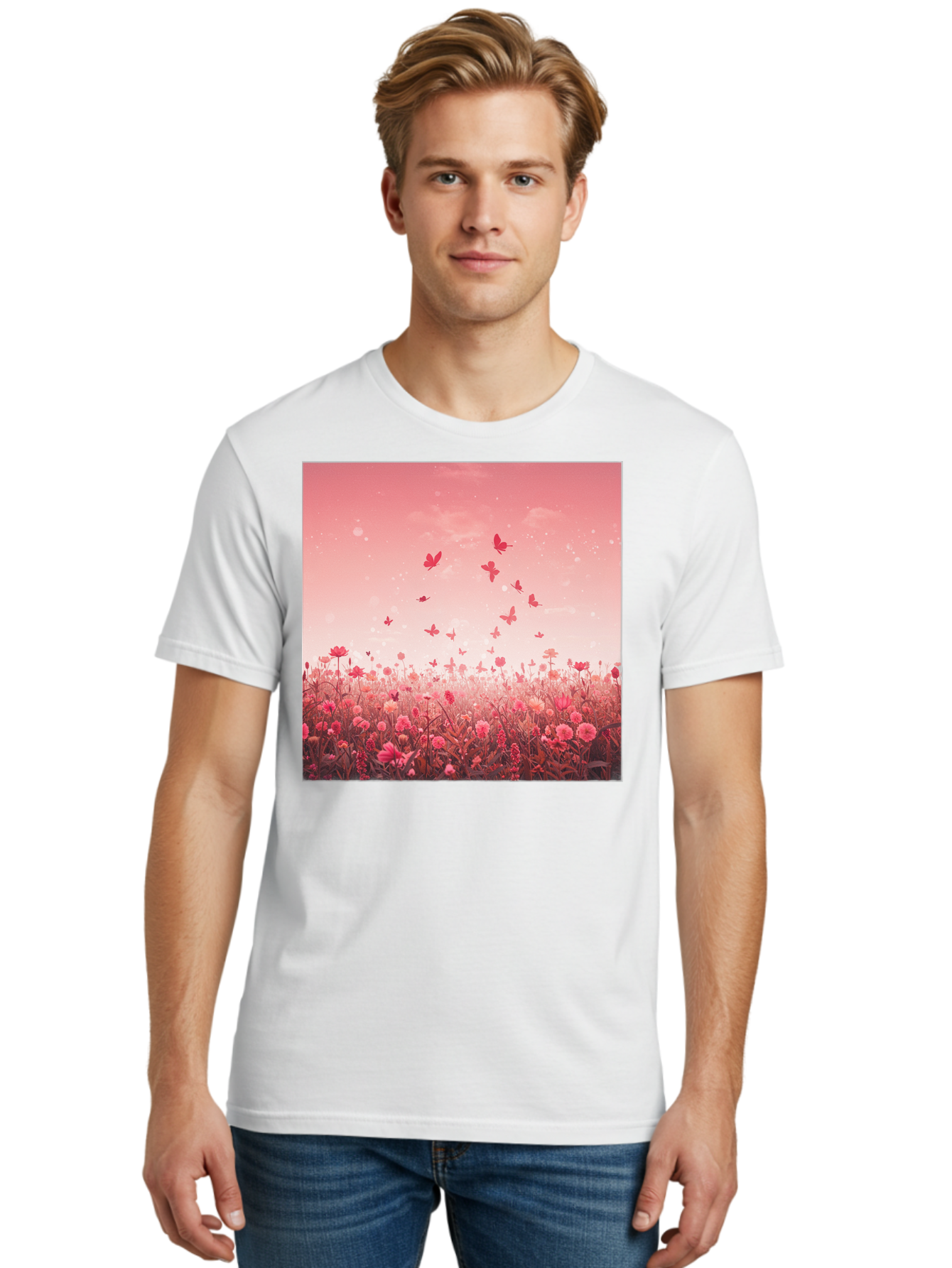 Butterfly-Meadow Men'S Graphic Tee, 100% Cotton, Comfortable Casual Summer Wear, Machine Washable, Vintage Camera, Old Camera, Antique Camera, Black Camera, Classic Photography, Photography Equipment, Nostalgic Device, Film Camera, Camera Art Baj365
