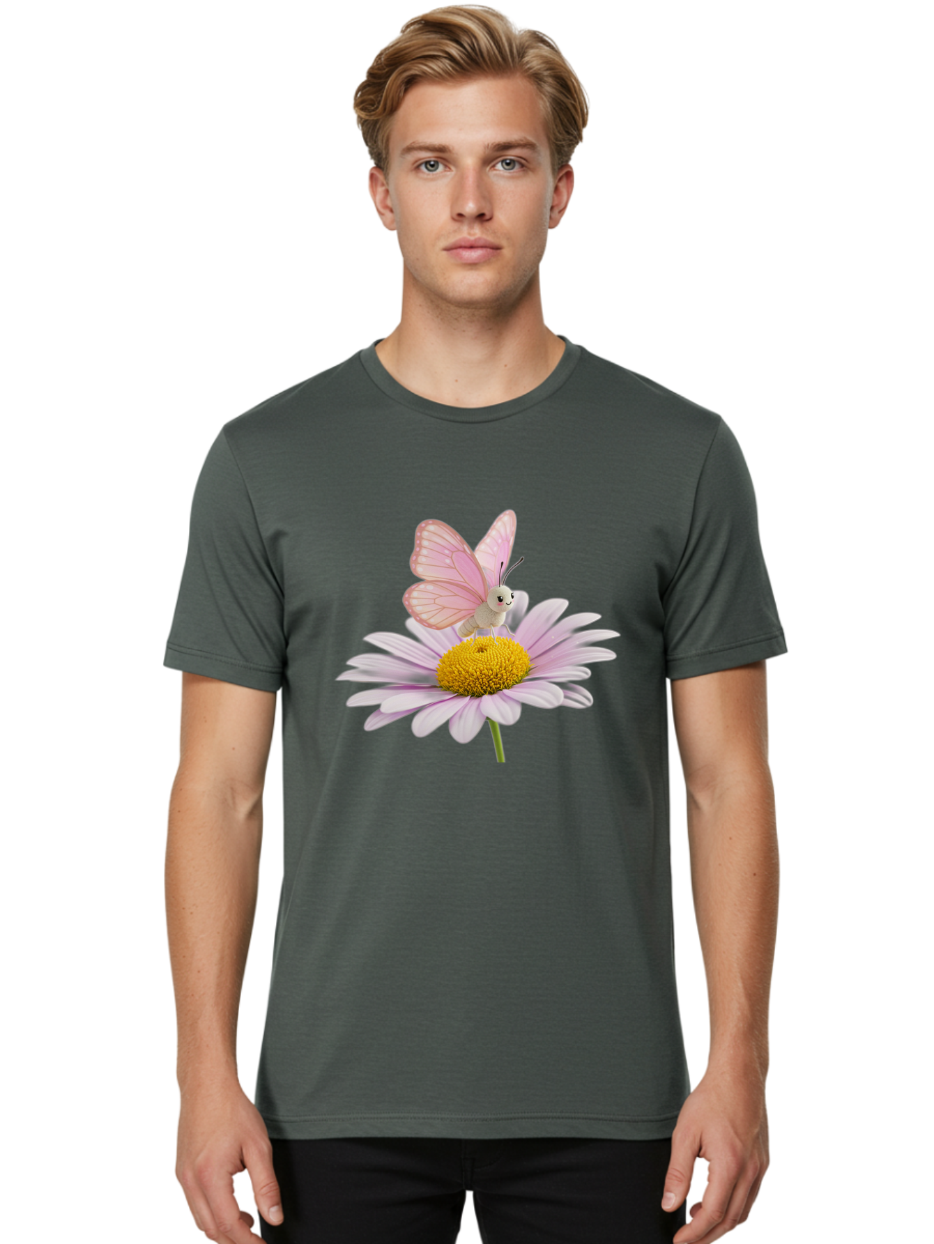 Butterfly-On-Daisy Men'S Graphic Tee, 100% Cotton, Comfortable Casual Summer Wear, Machine Washable, Vintage Camera, Old Camera, Antique Camera, Black Camera, Classic Photography, Photography Equipment, Nostalgic Device, Film Camera, Baj366
