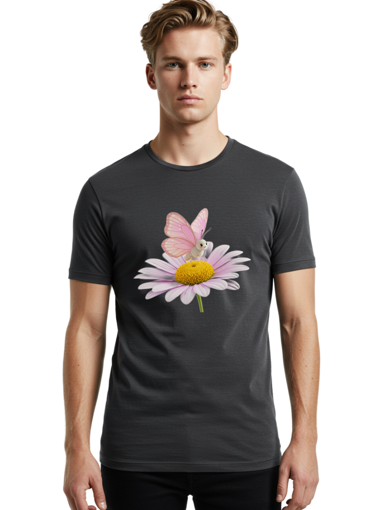 Butterfly-On-Daisy Men'S Graphic Tee, 100% Cotton, Comfortable Casual Summer Wear, Machine Washable, Vintage Camera, Old Camera, Antique Camera, Black Camera, Classic Photography, Photography Equipment, Nostalgic Device, Film Camera, Baj366