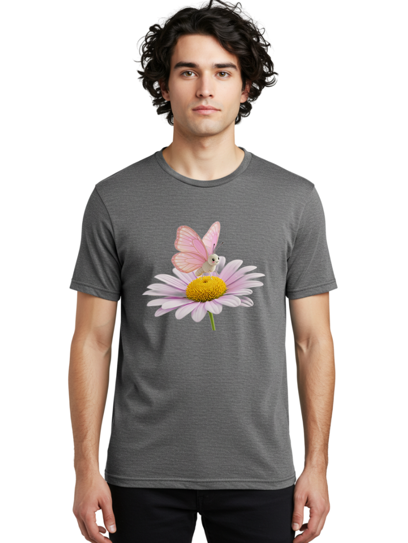 Butterfly-On-Daisy Men'S Graphic Tee, 100% Cotton, Comfortable Casual Summer Wear, Machine Washable, Vintage Camera, Old Camera, Antique Camera, Black Camera, Classic Photography, Photography Equipment, Nostalgic Device, Film Camera, Baj366