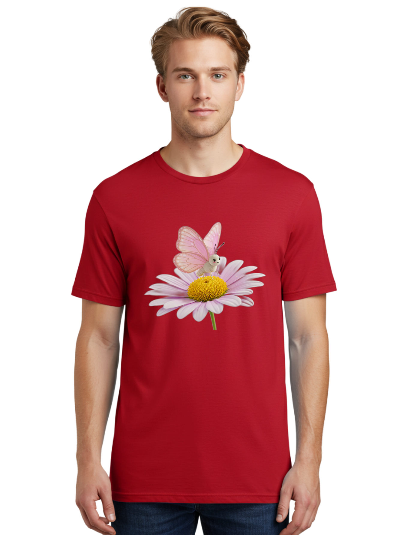 Butterfly-On-Daisy Men'S Graphic Tee, 100% Cotton, Comfortable Casual Summer Wear, Machine Washable, Vintage Camera, Old Camera, Antique Camera, Black Camera, Classic Photography, Photography Equipment, Nostalgic Device, Film Camera, Baj366