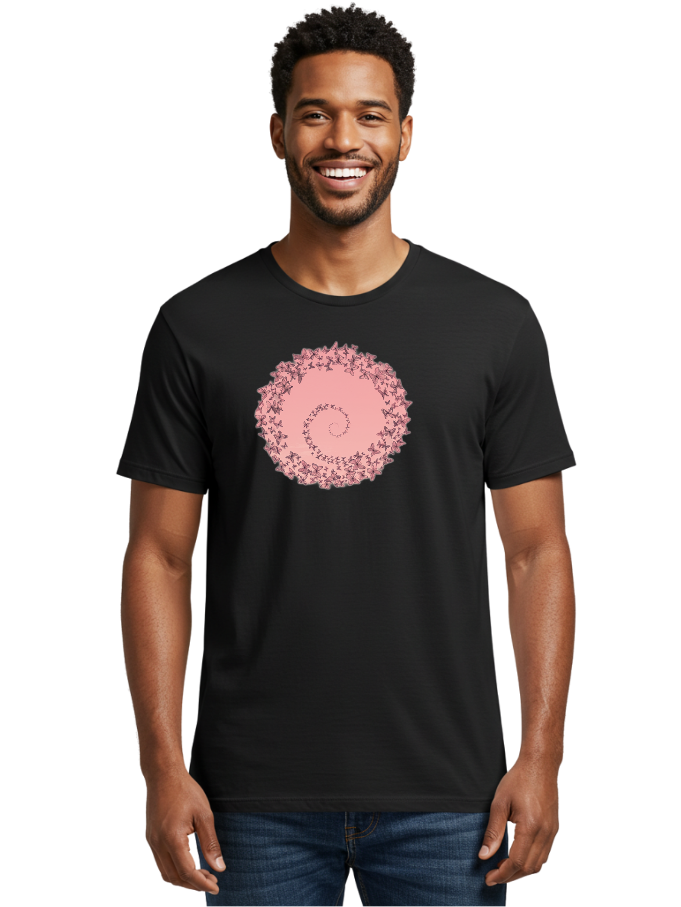Butterfly-Spiral Men'S Graphic Tee, 100% Cotton, Comfortable Casual Summer Wear, Machine Washable, Vintage Camera, Old Camera, Antique Camera, Black Camera, Classic Photography, Photography Equipment, Nostalgic Device, Film Camera, Camera Art Baj368